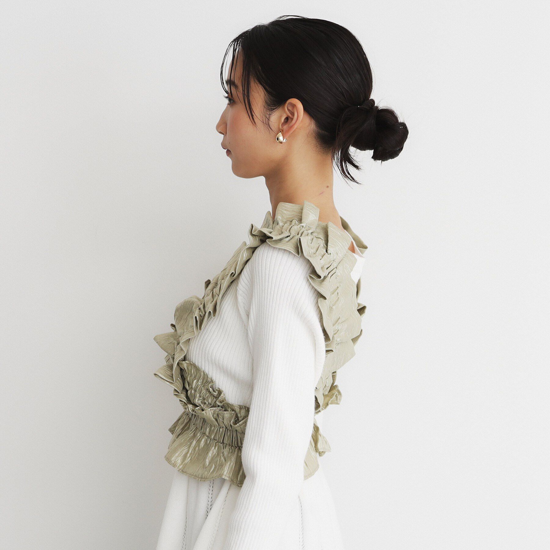 THE SHOP TK「ブライトフリルビスチェ」|ベスト・ジレ|