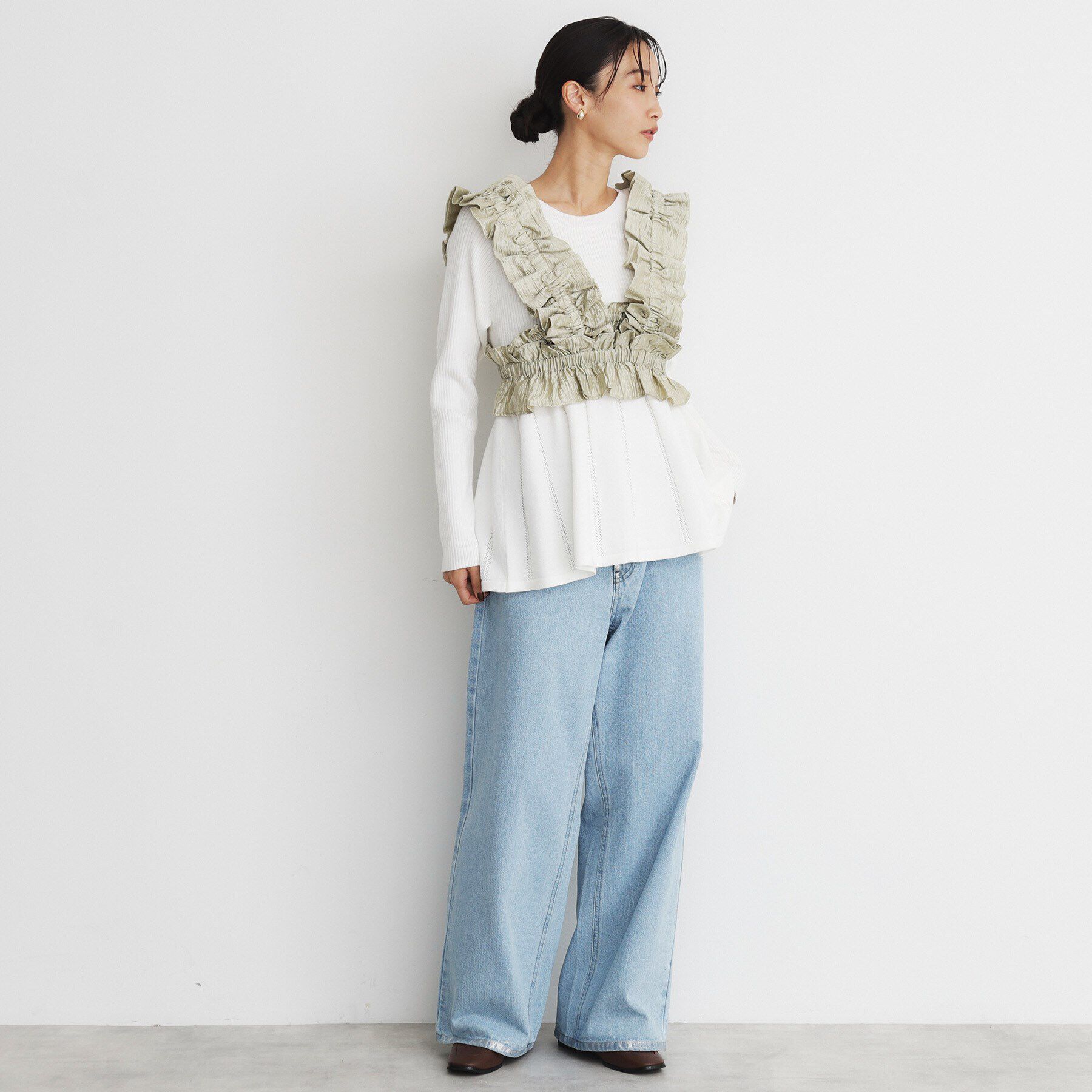 THE SHOP TK「ブライトフリルビスチェ」|ベスト・ジレ|