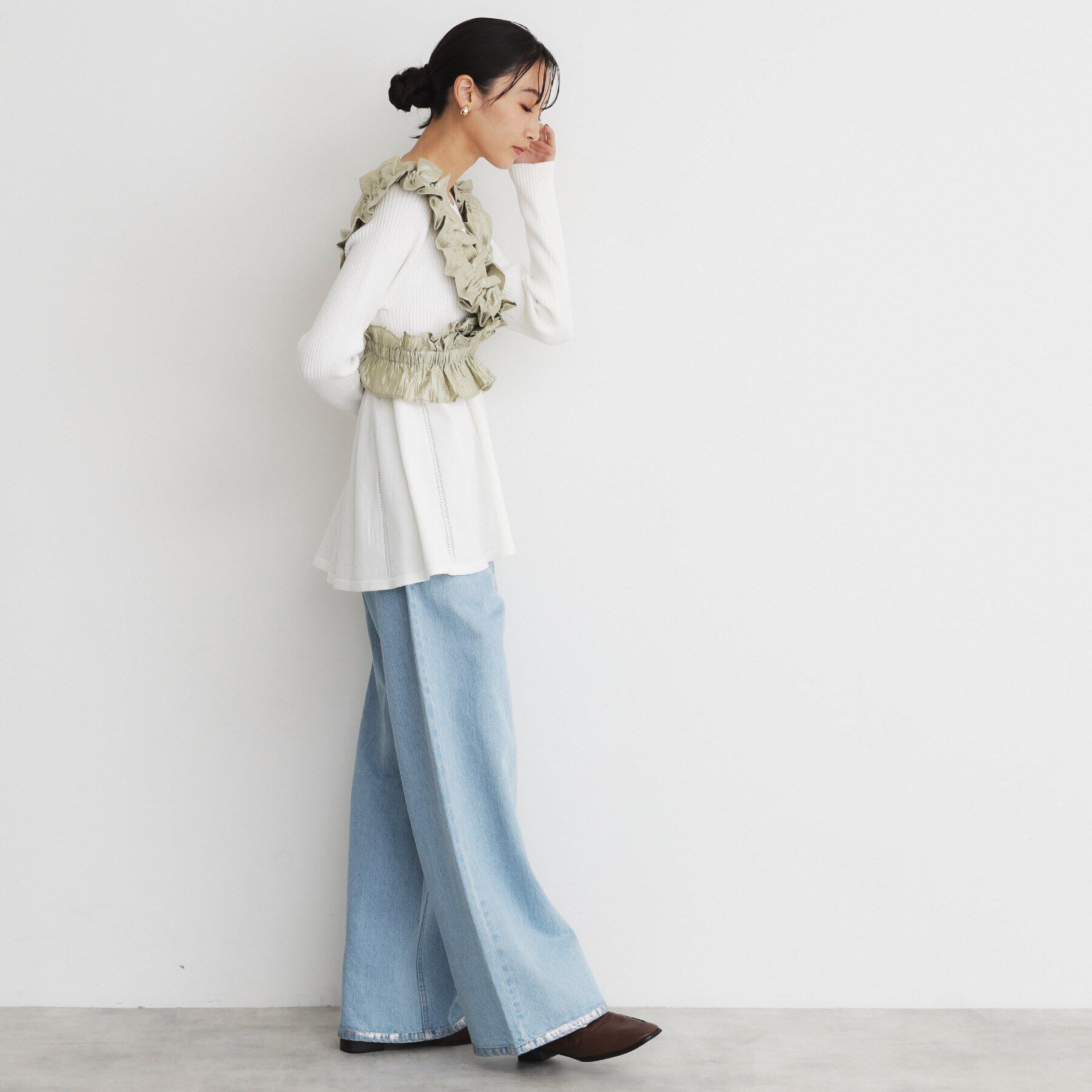 THE SHOP TK「ブライトフリルビスチェ」|ベスト・ジレ|