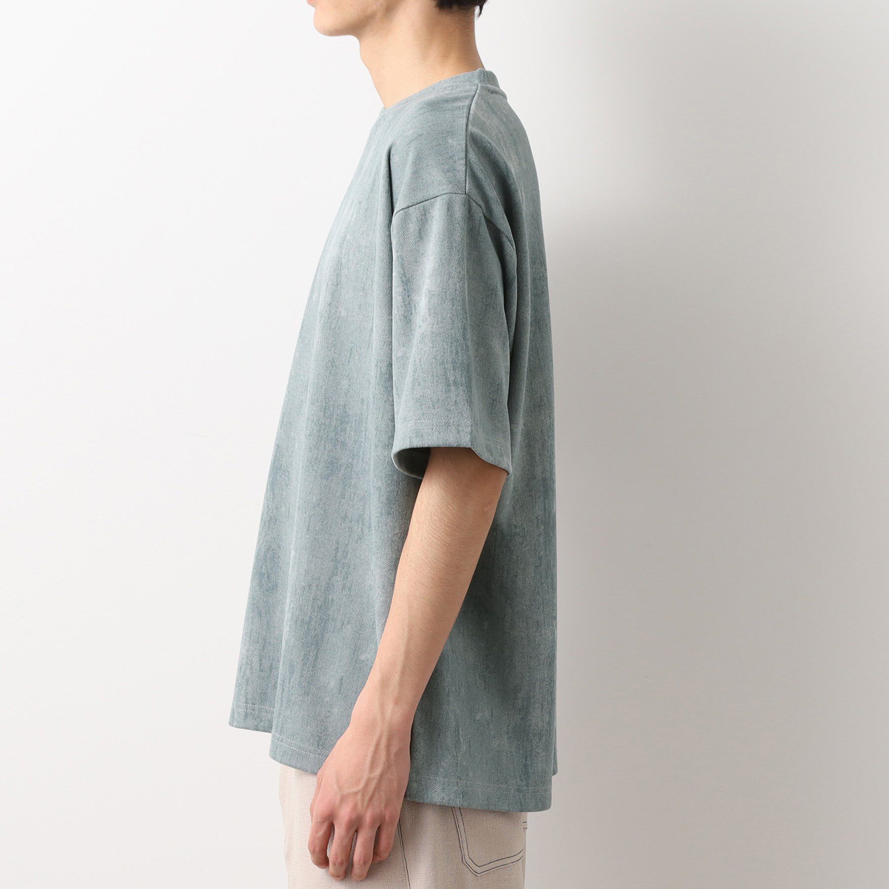 THE SHOP TK「スウェードプリント半袖Tシャツ　【オーバーサイズ/洗濯機OK】」|Tシャツ・カットソー|