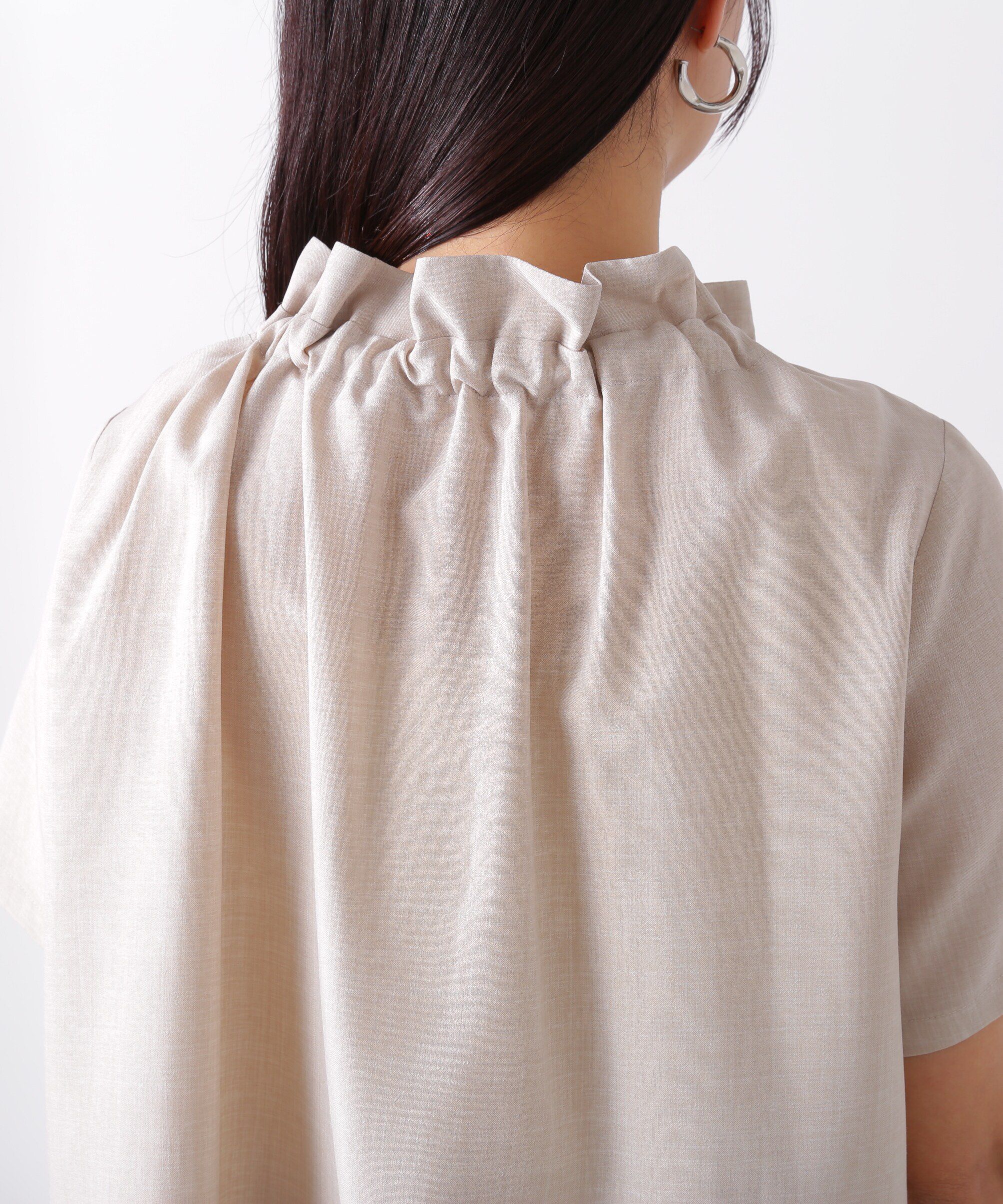  「ドライタッチポプリンフリルリボンタイブラウス」|シャツ・ブラウス|