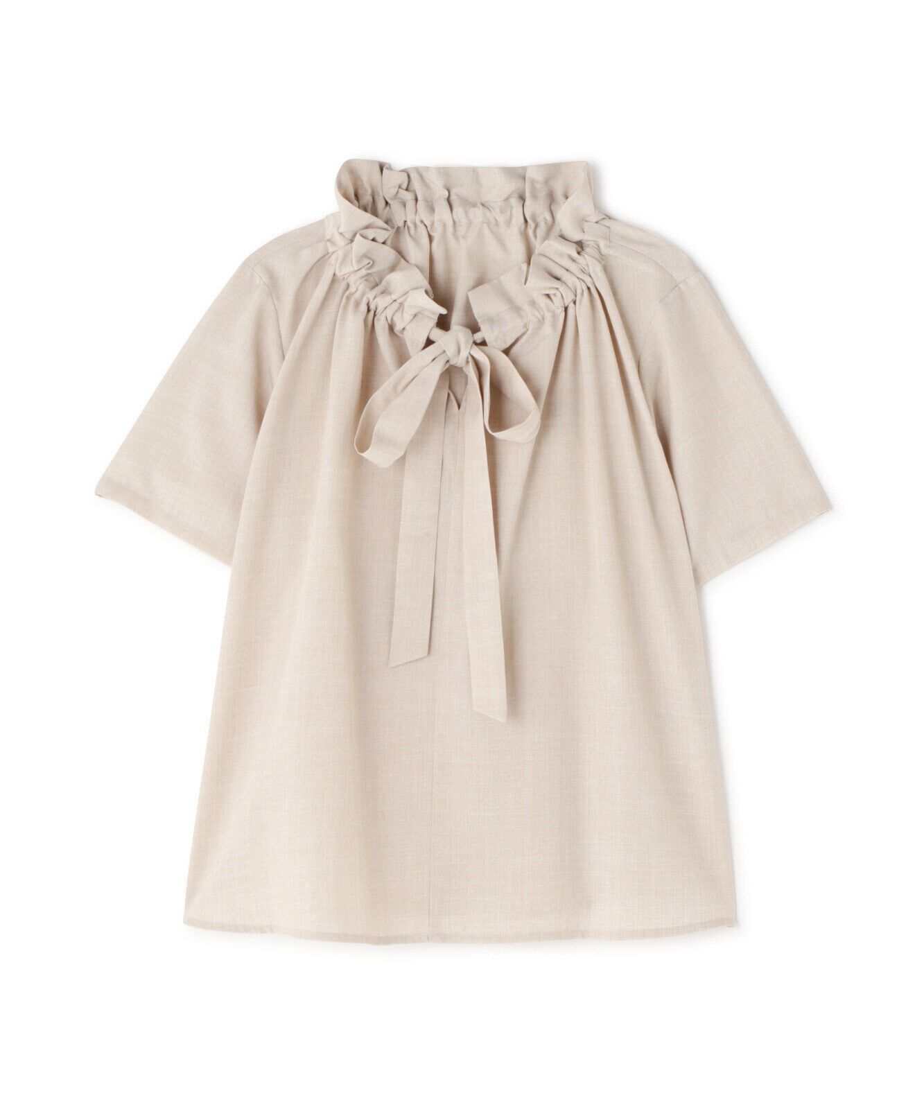  「ドライタッチポプリンフリルリボンタイブラウス」|シャツ・ブラウス|