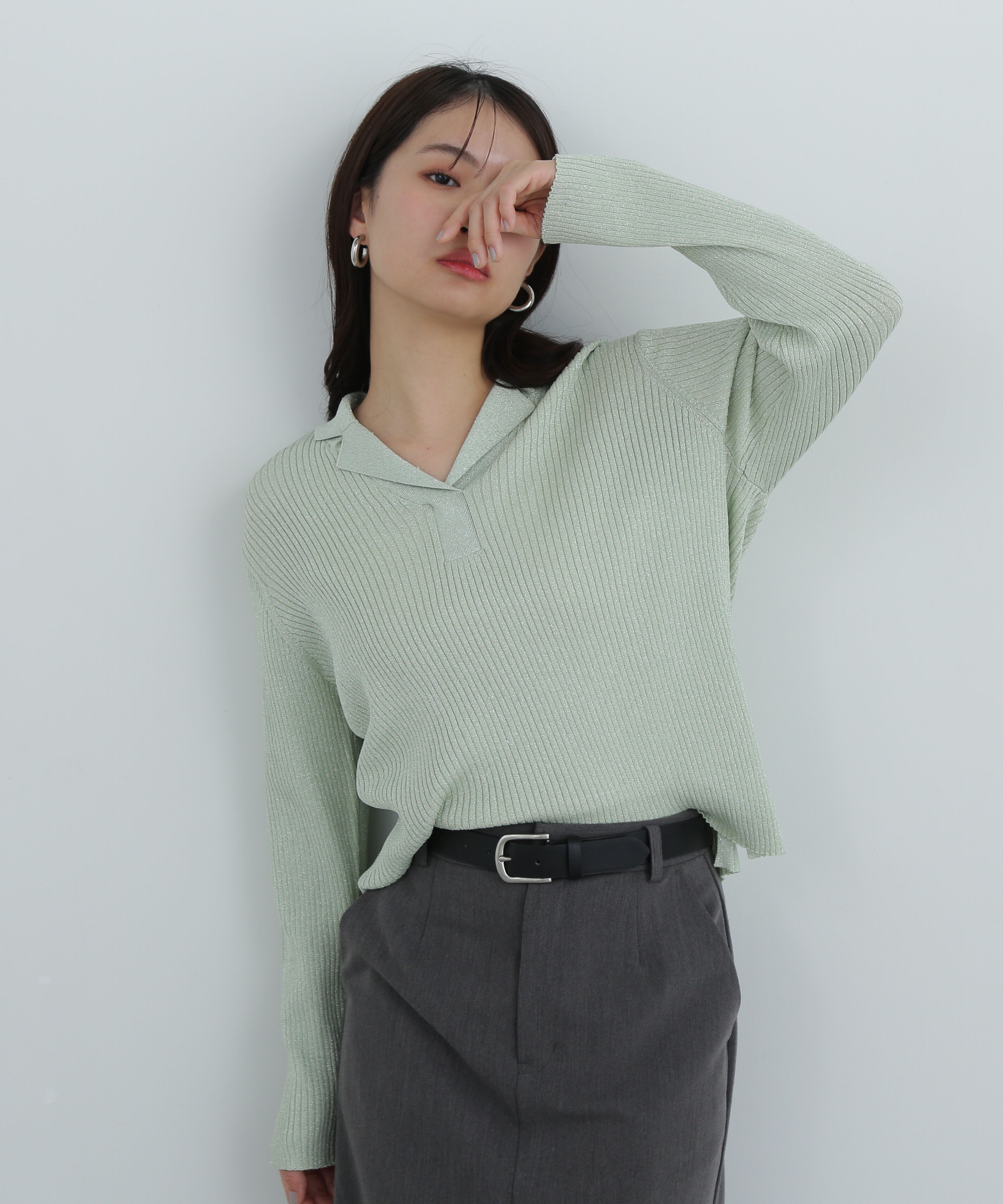  「ラメリブカイキンニット」|ニット・セーター|