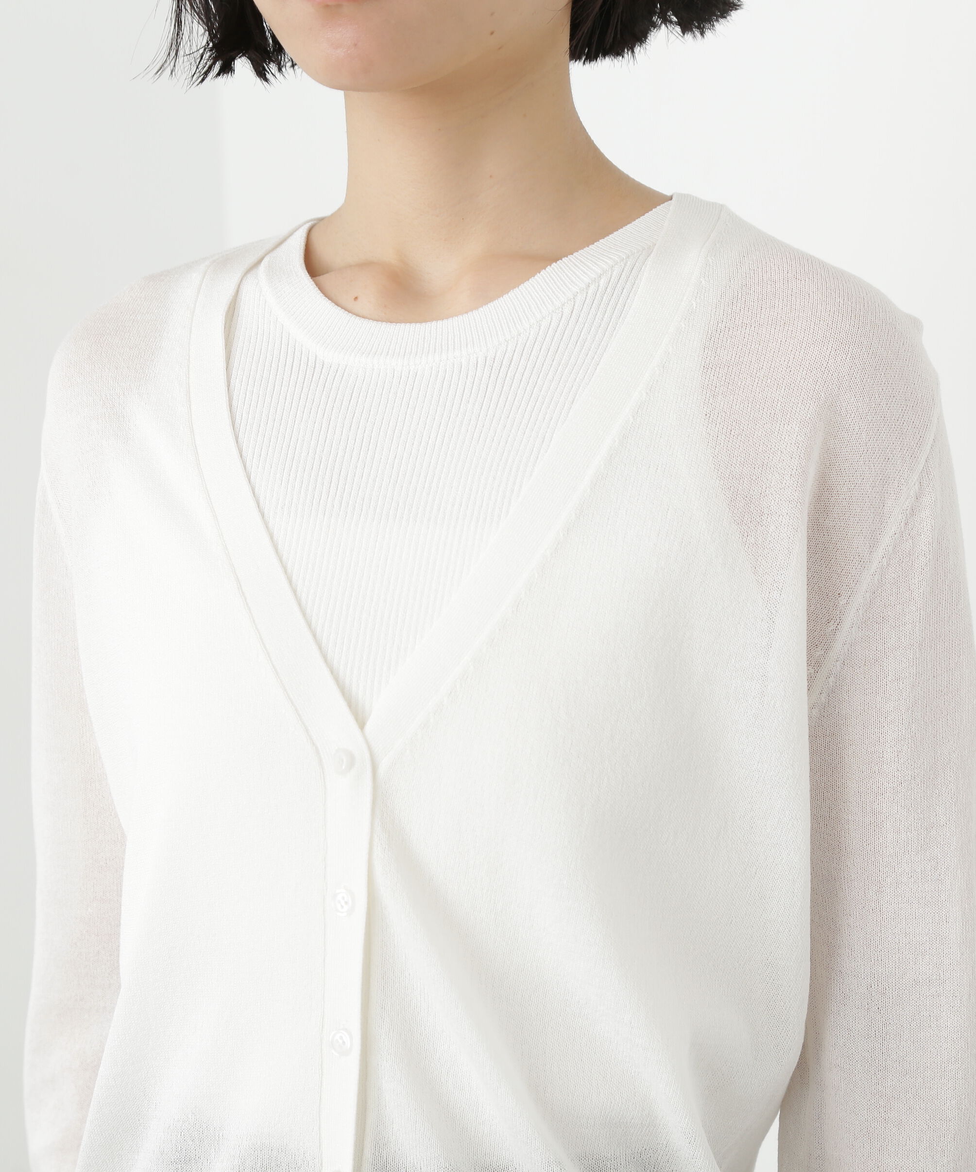  「アメスリタンク&times;シアーカーディガンセット」|ニット・セーター|