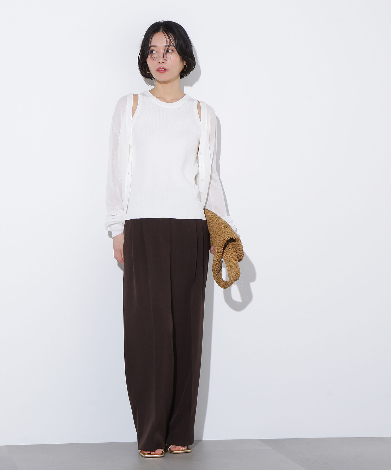  「アメスリタンク&times;シアーカーディガンセット」|ニット・セーター|