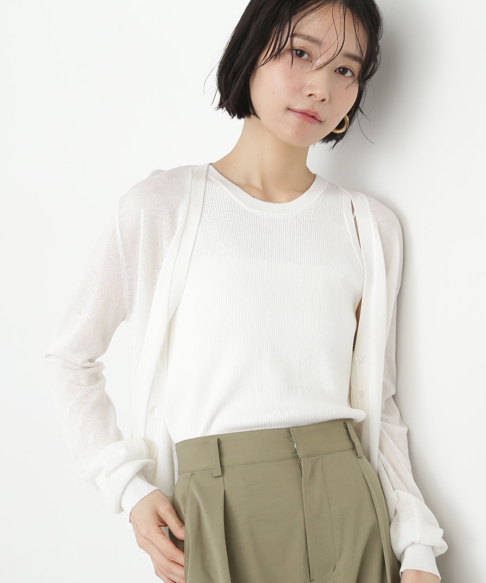  「アメスリタンク&times;シアーカーディガンセット」|ニット・セーター|