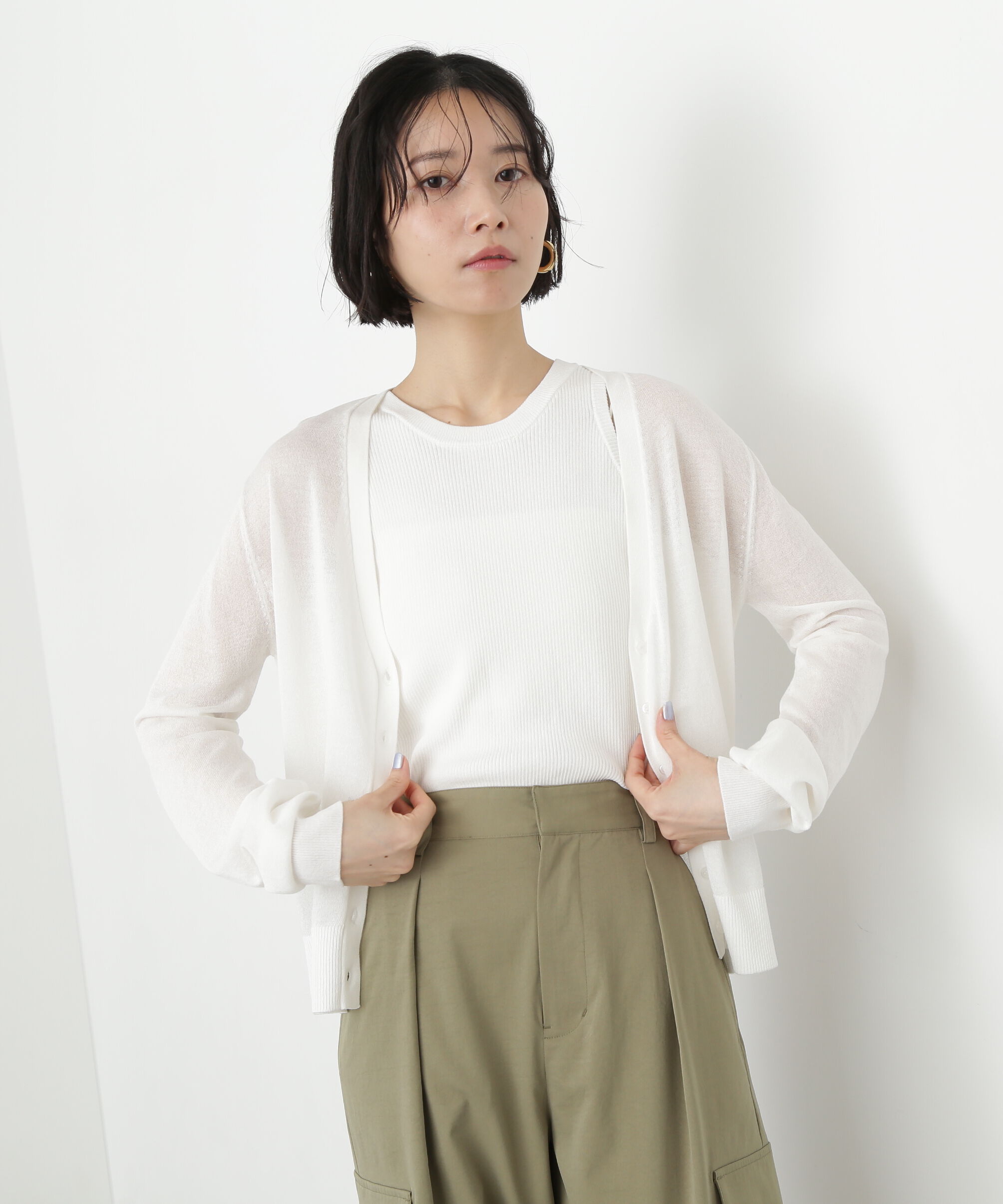  「アメスリタンク&times;シアーカーディガンセット」|ニット・セーター|