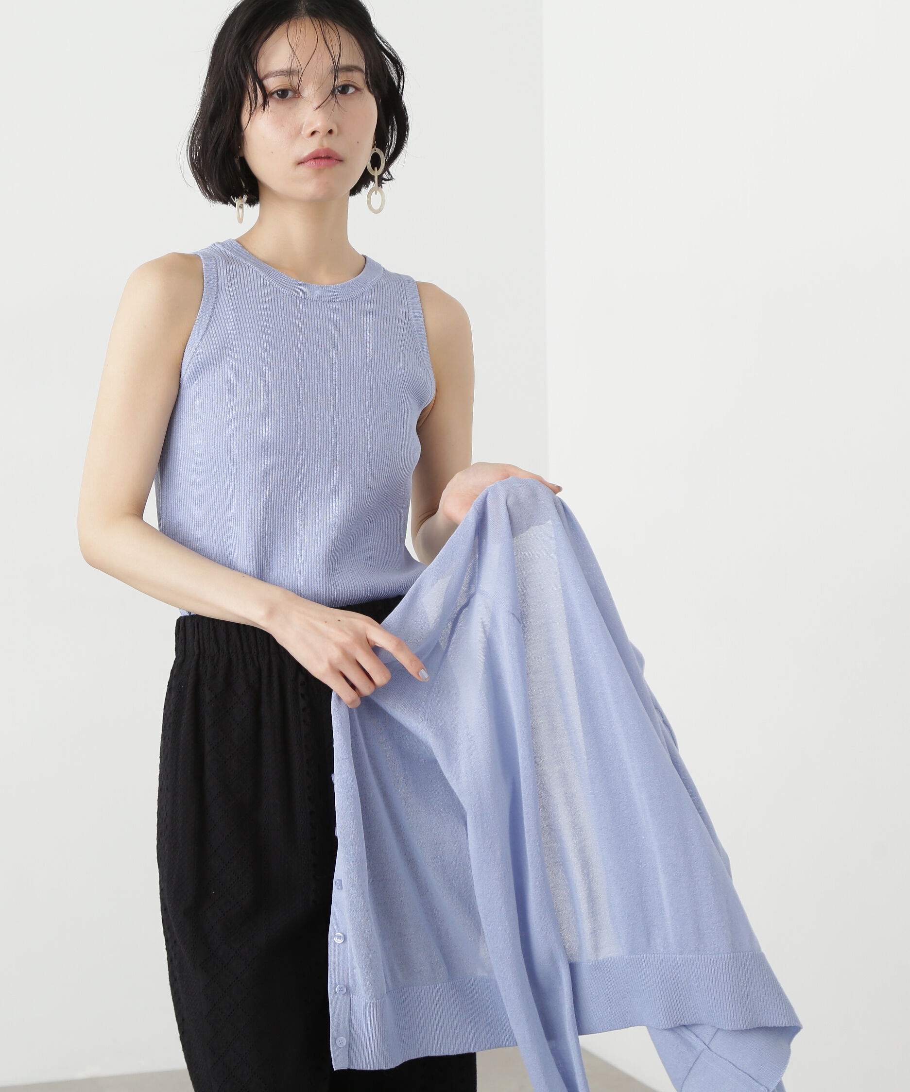  「アメスリタンク&times;シアーカーディガンセット」|ニット・セーター|