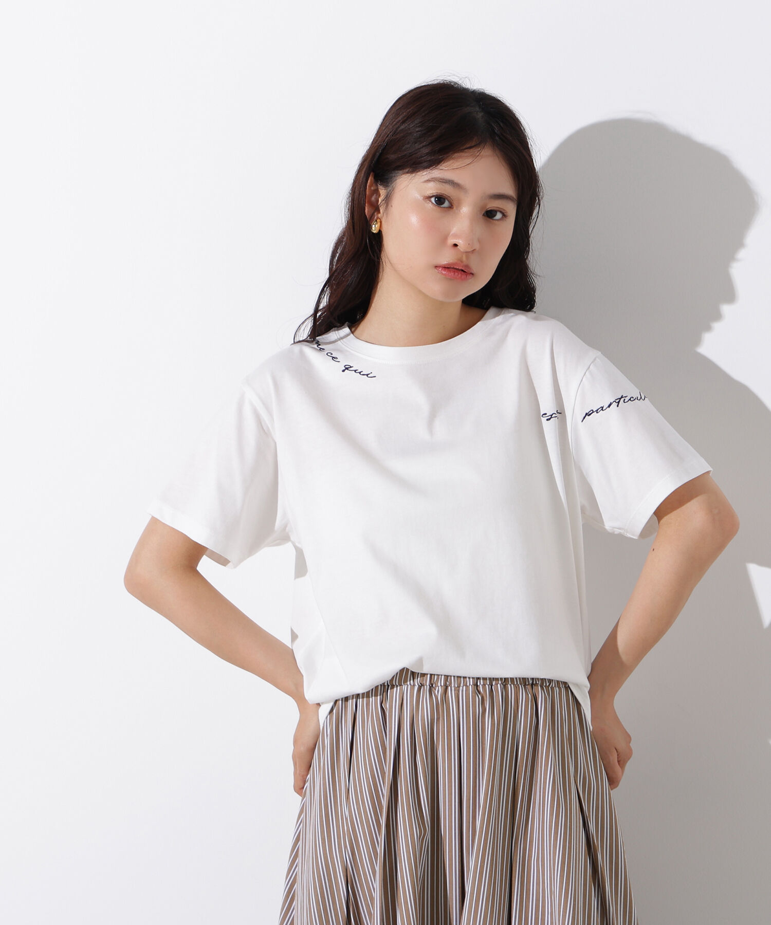  「ロゴ刺繍カットソー」|Tシャツ・カットソー|