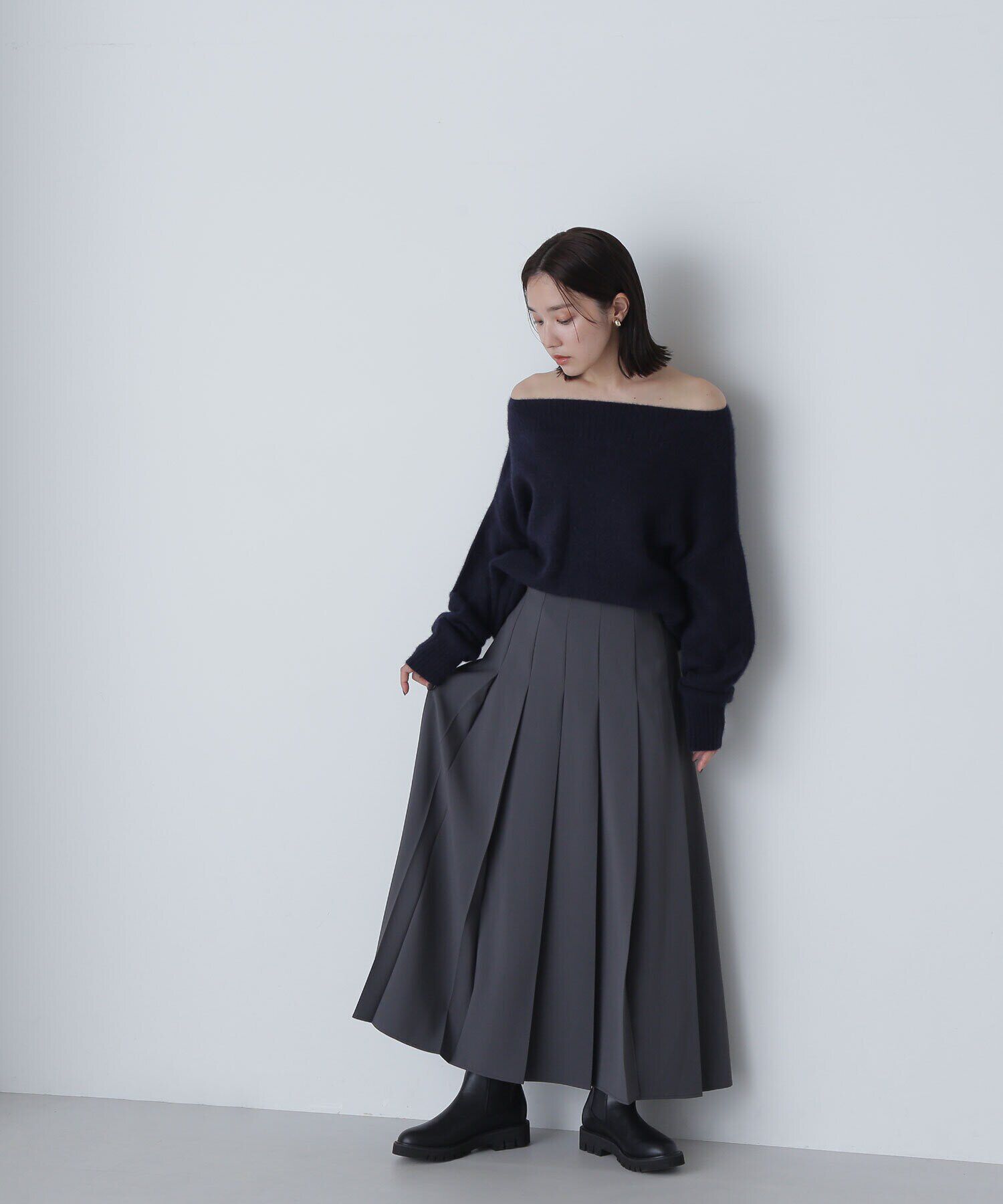  「プリーツスリットスカート」|スカート|