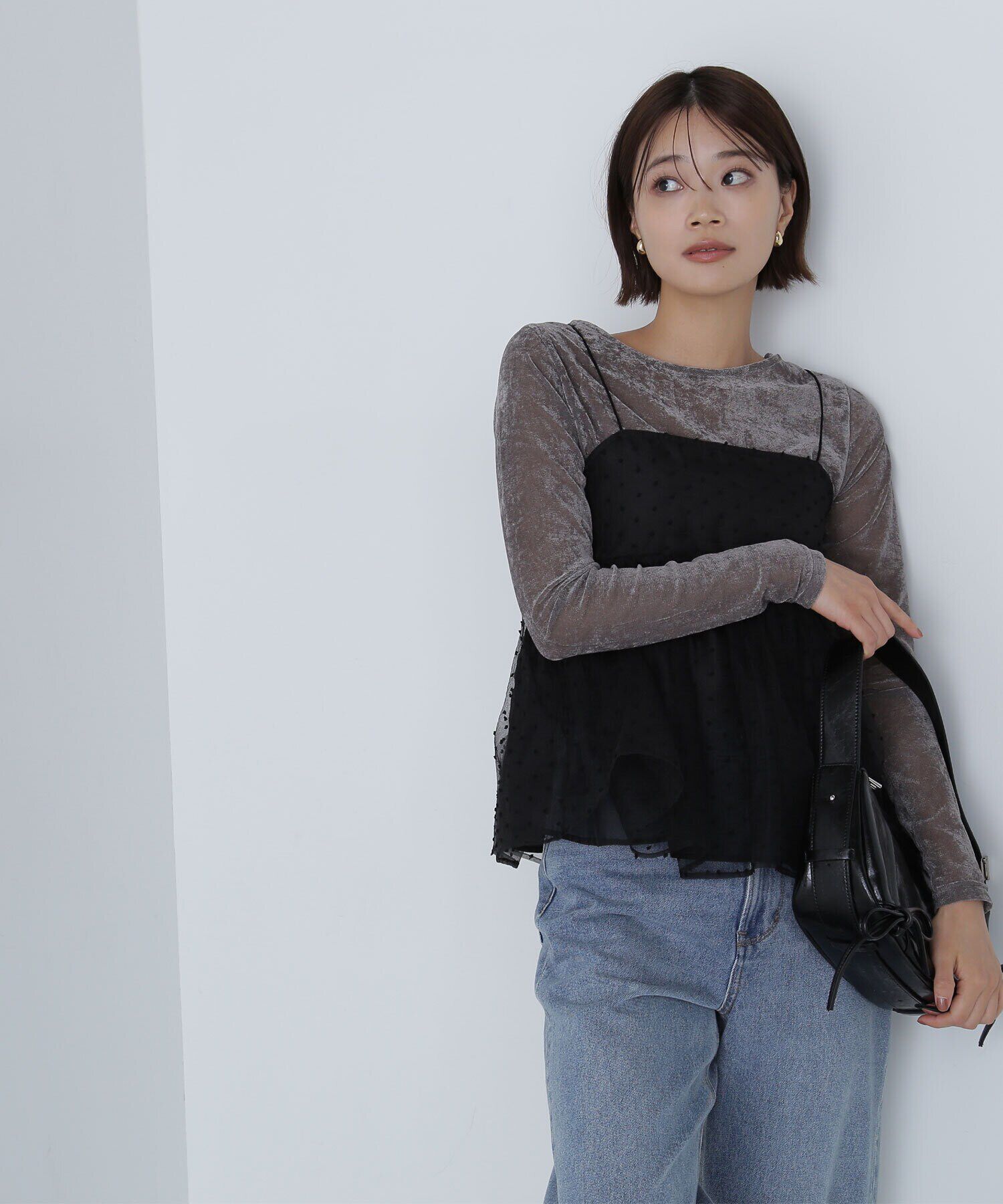  「ドットシアーキャミソール」|シャツ・ブラウス|