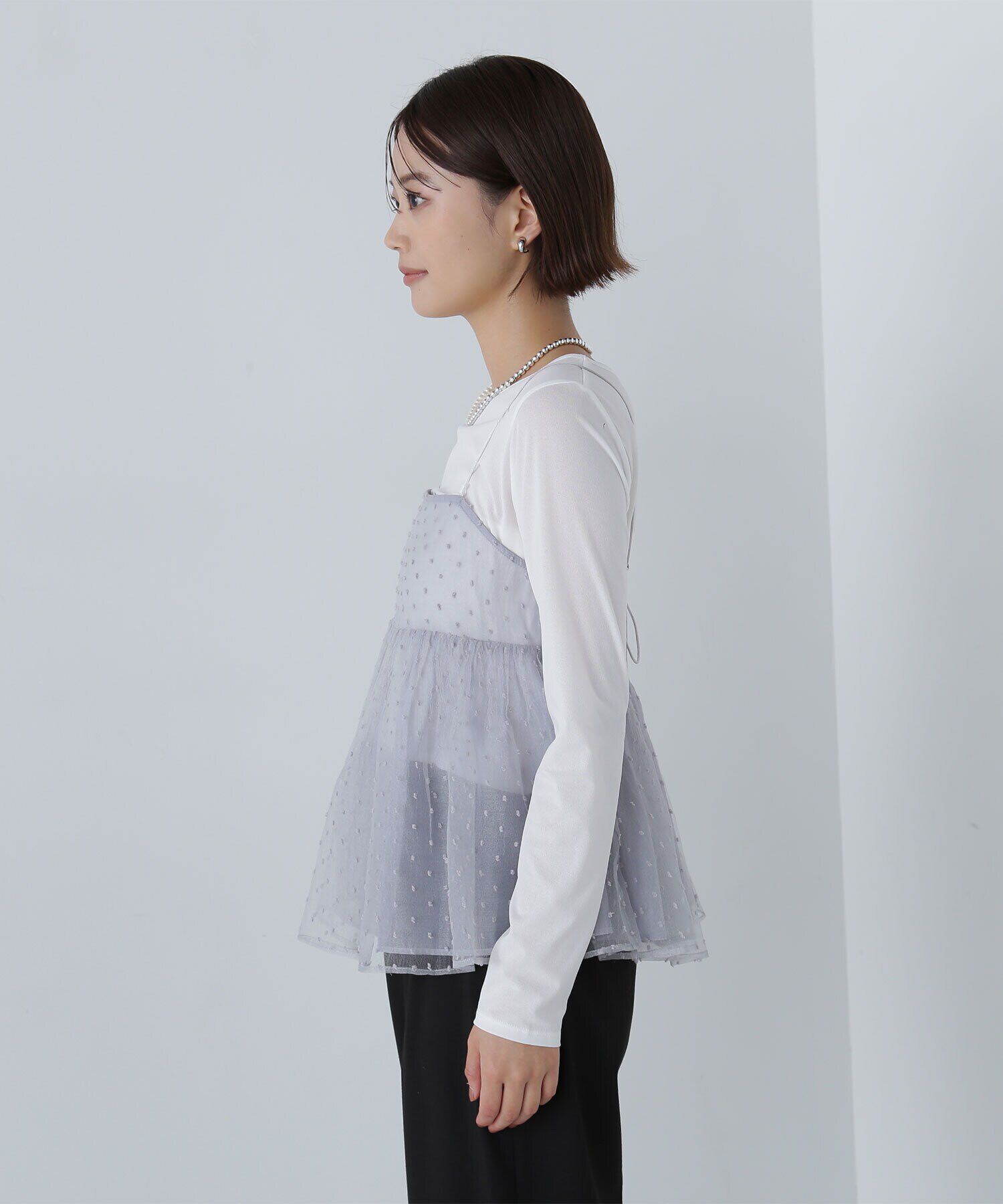  「ドットシアーキャミソール」|シャツ・ブラウス|