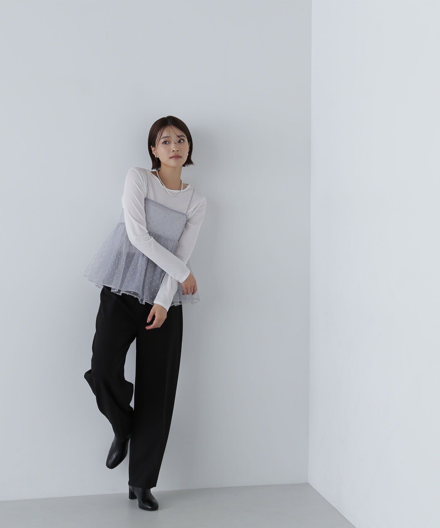  「ドットシアーキャミソール」|シャツ・ブラウス|