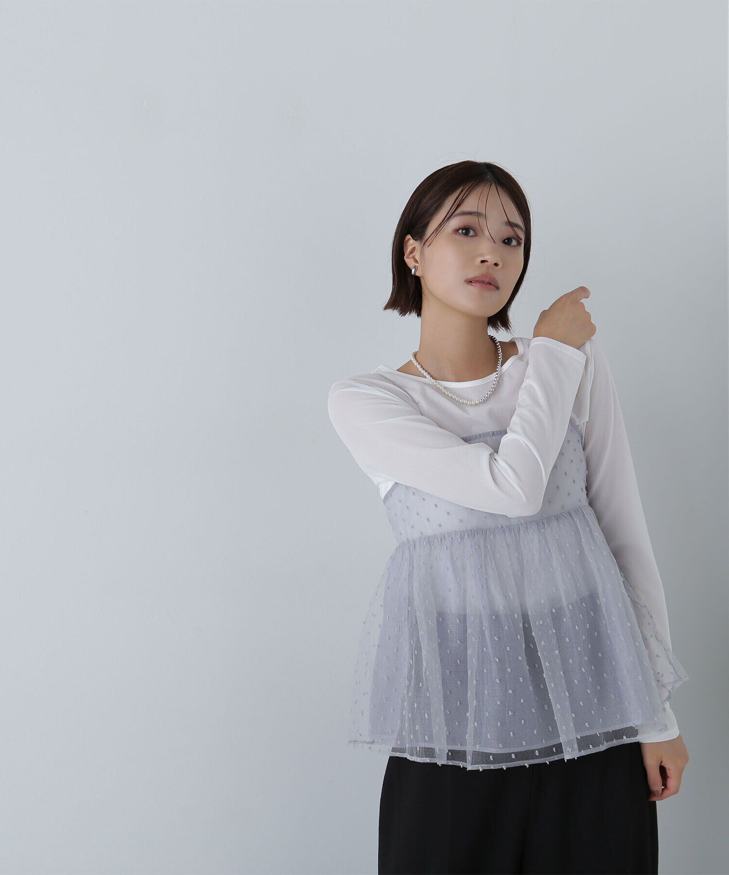  「ドットシアーキャミソール」|シャツ・ブラウス|