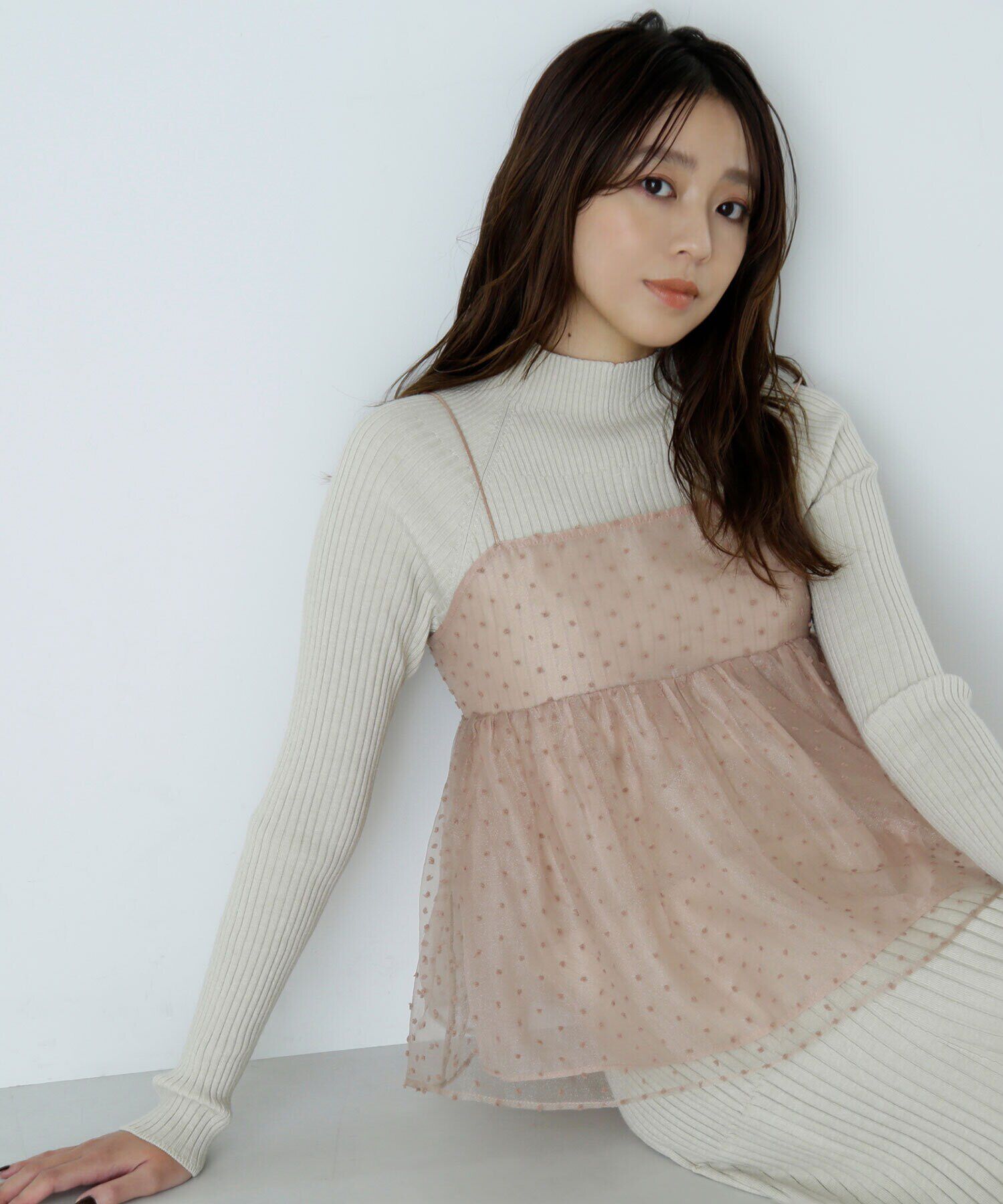  「ドットシアーキャミソール」|シャツ・ブラウス|