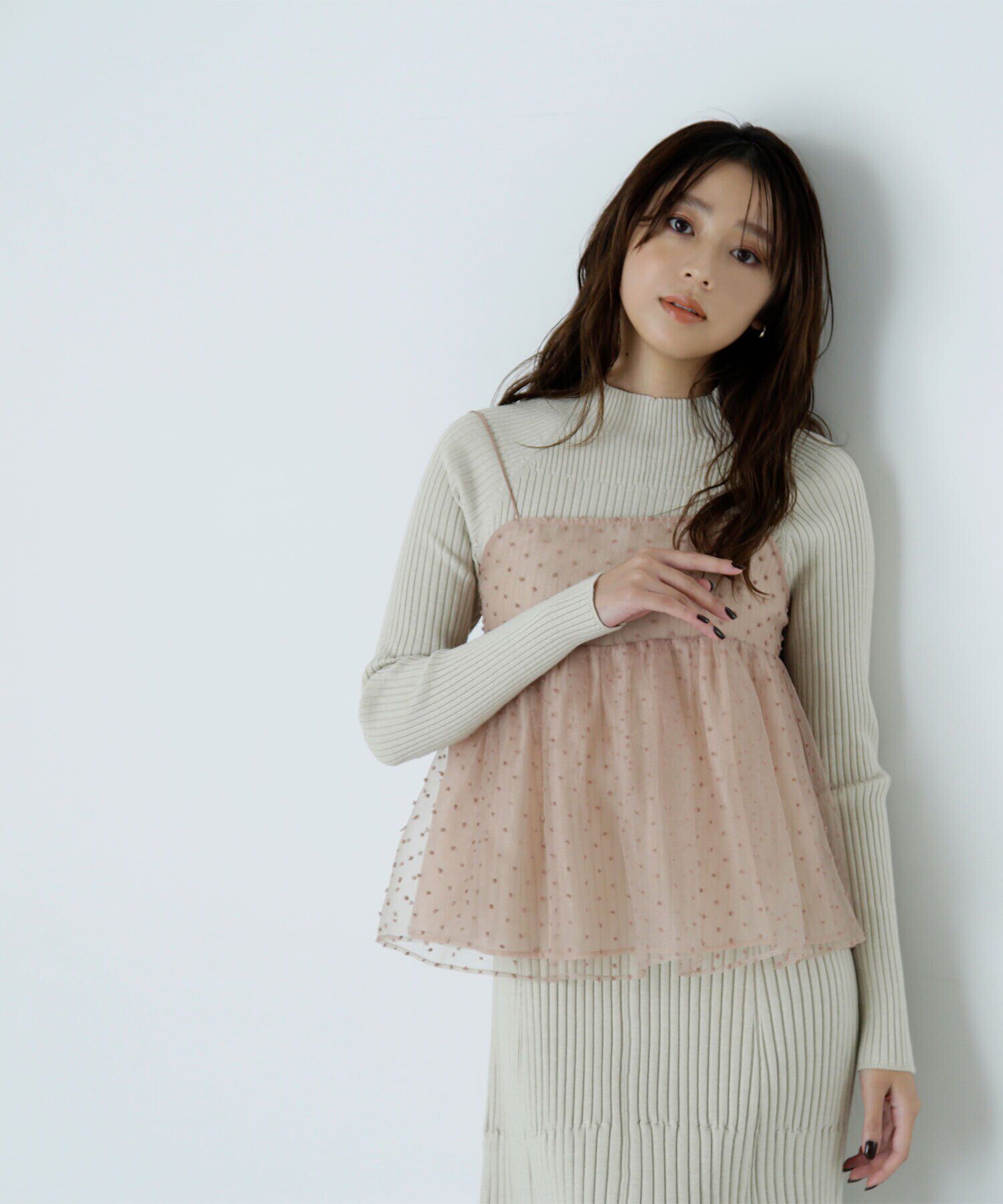  「ドットシアーキャミソール」|シャツ・ブラウス|