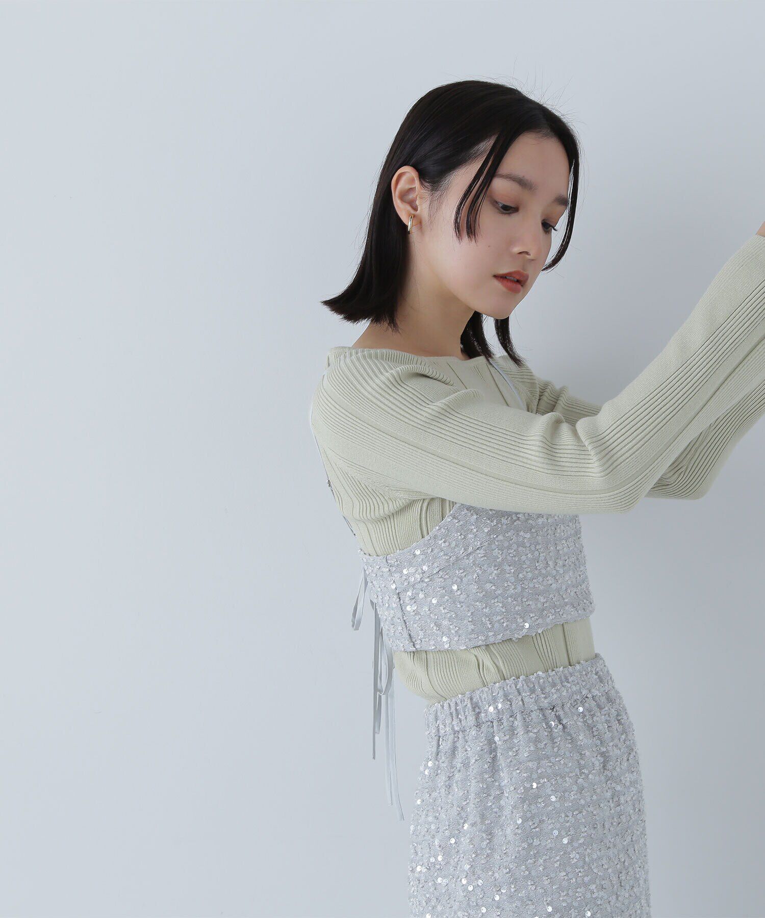  「スパンコールビスチェ」|シャツ・ブラウス|グレー