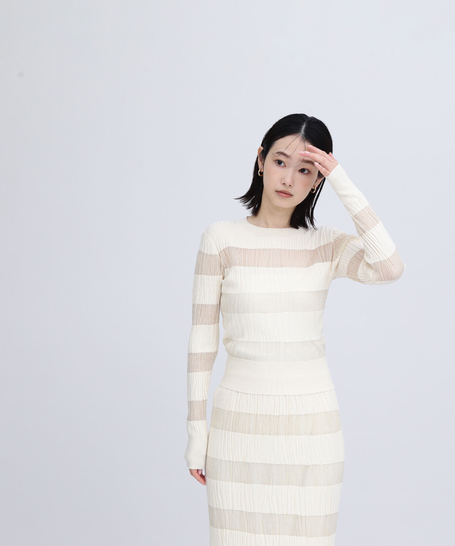  「ウェーブシアーボーダー SETUP ニット」|ニット・セーター|