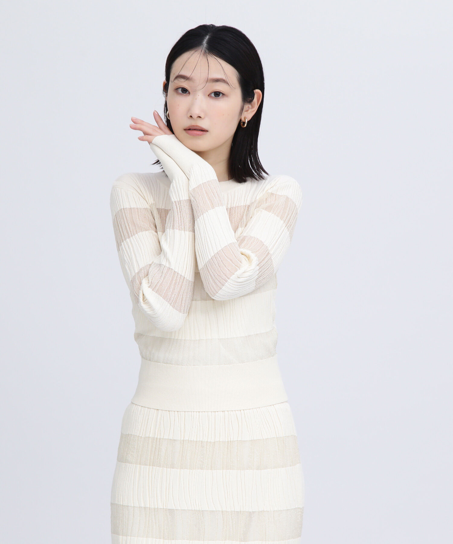  「ウェーブシアーボーダー SETUP ニット」|ニット・セーター|