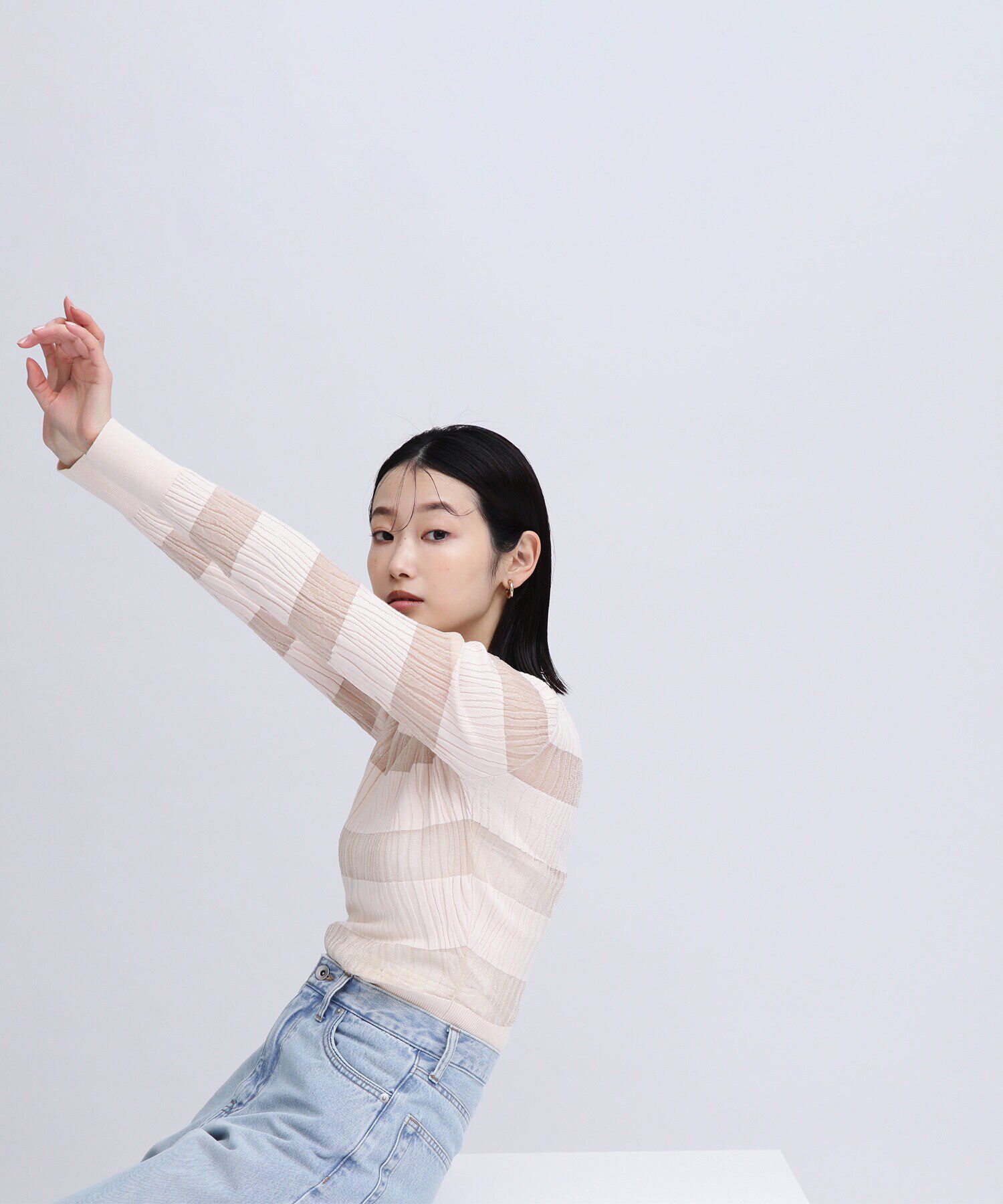  「ウェーブシアーボーダー SETUP ニット」|ニット・セーター|