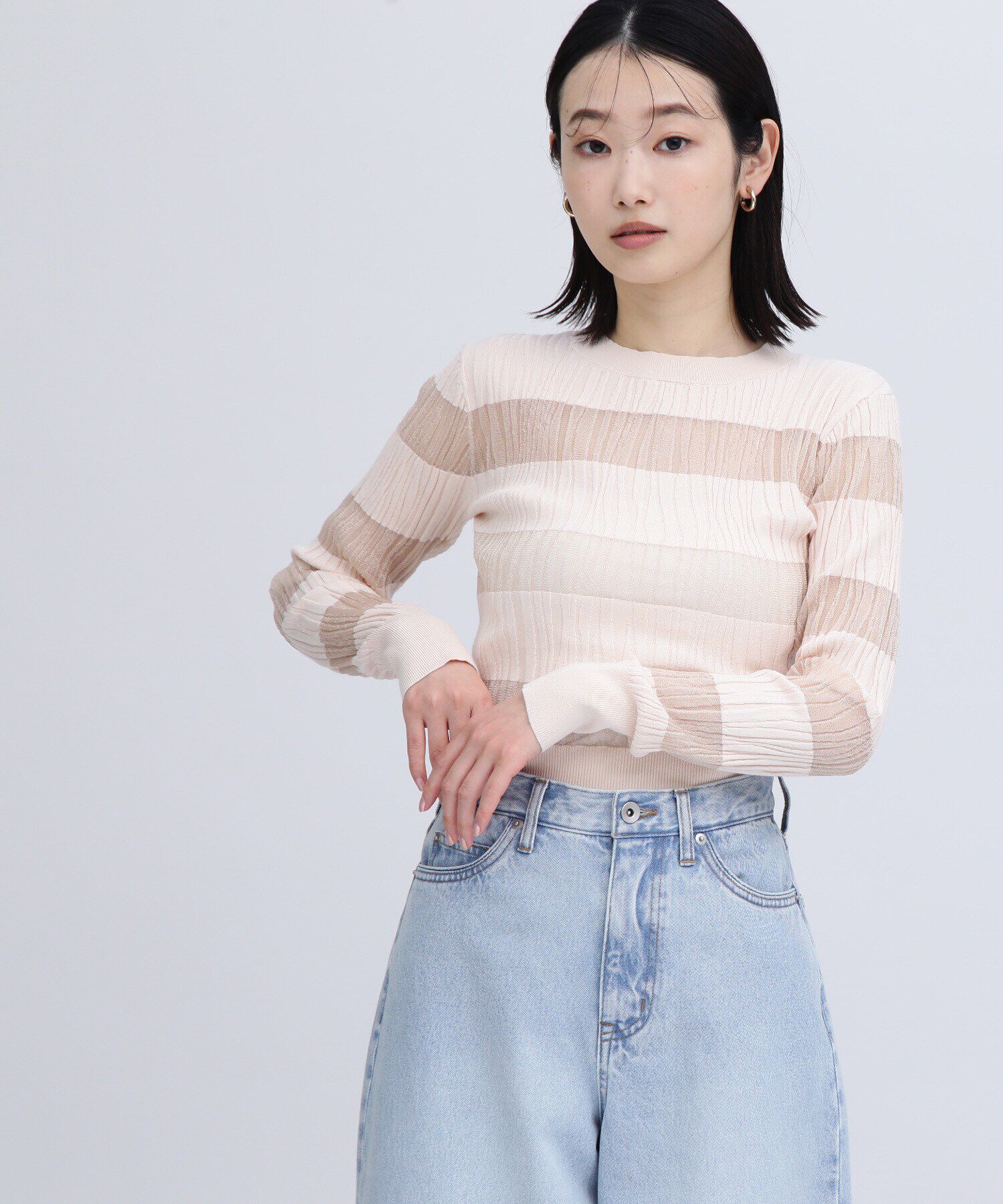  「ウェーブシアーボーダー SETUP ニット」|ニット・セーター|