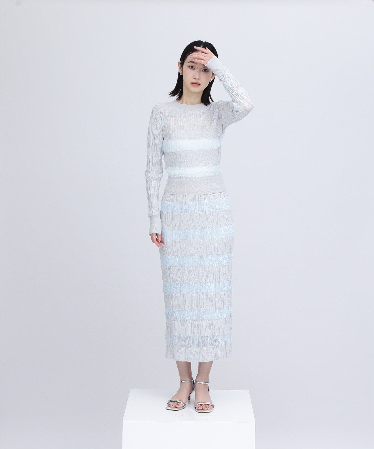  「ウェーブシアーボーダー SETUP ニット」|ニット・セーター|