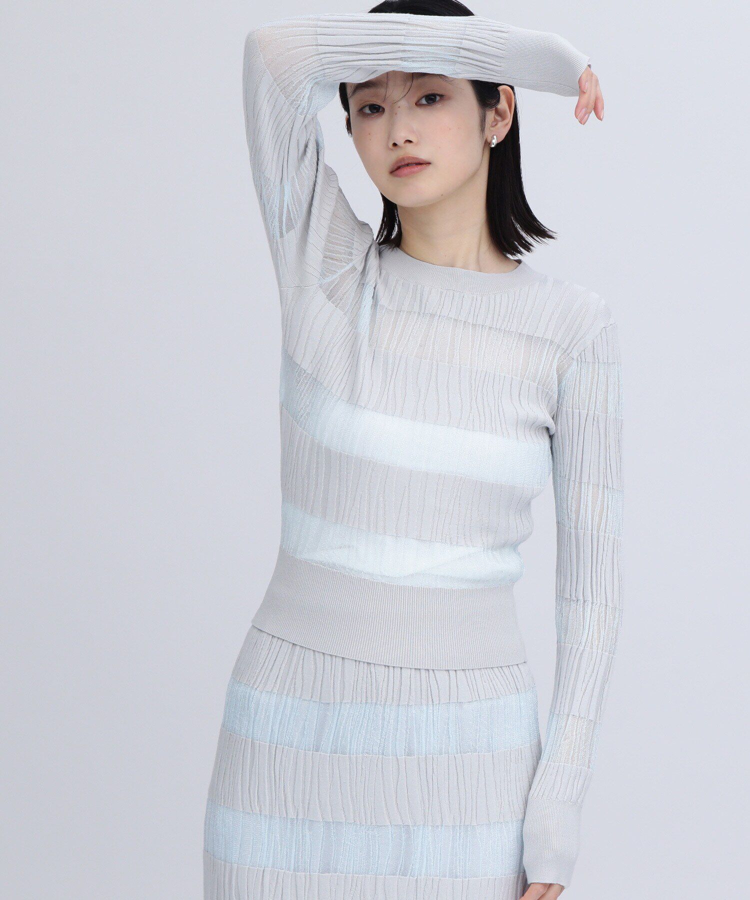  「ウェーブシアーボーダー SETUP ニット」|ニット・セーター|