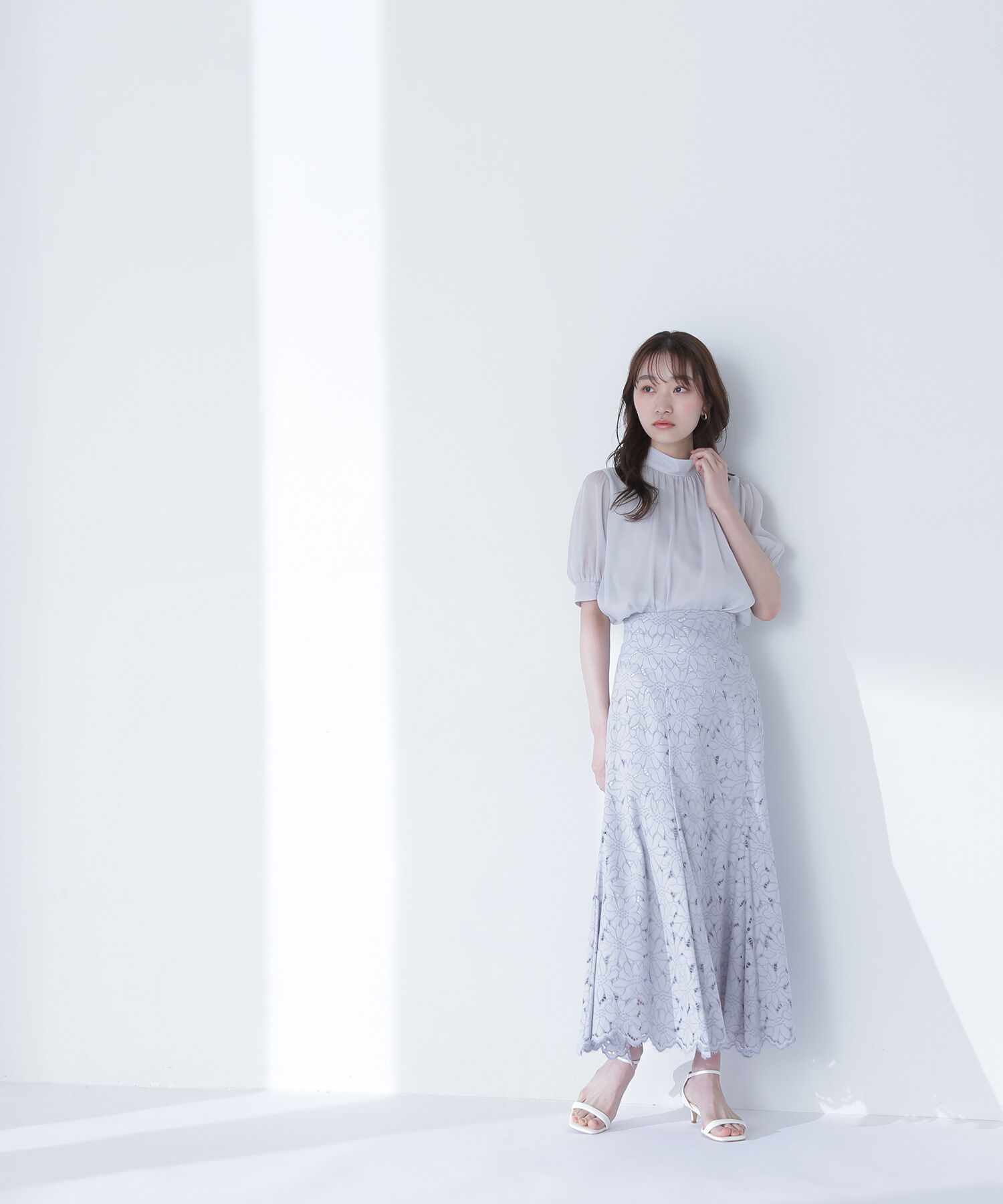  「バイカラーレースマーメイドスカート」|スカート|