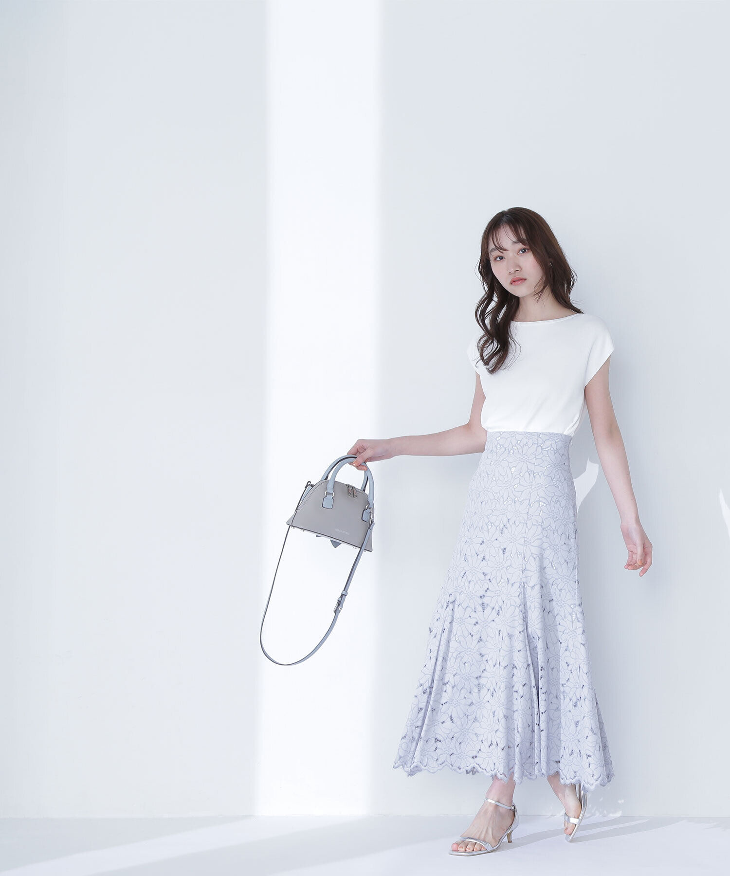  「バイカラーレースマーメイドスカート」|スカート|