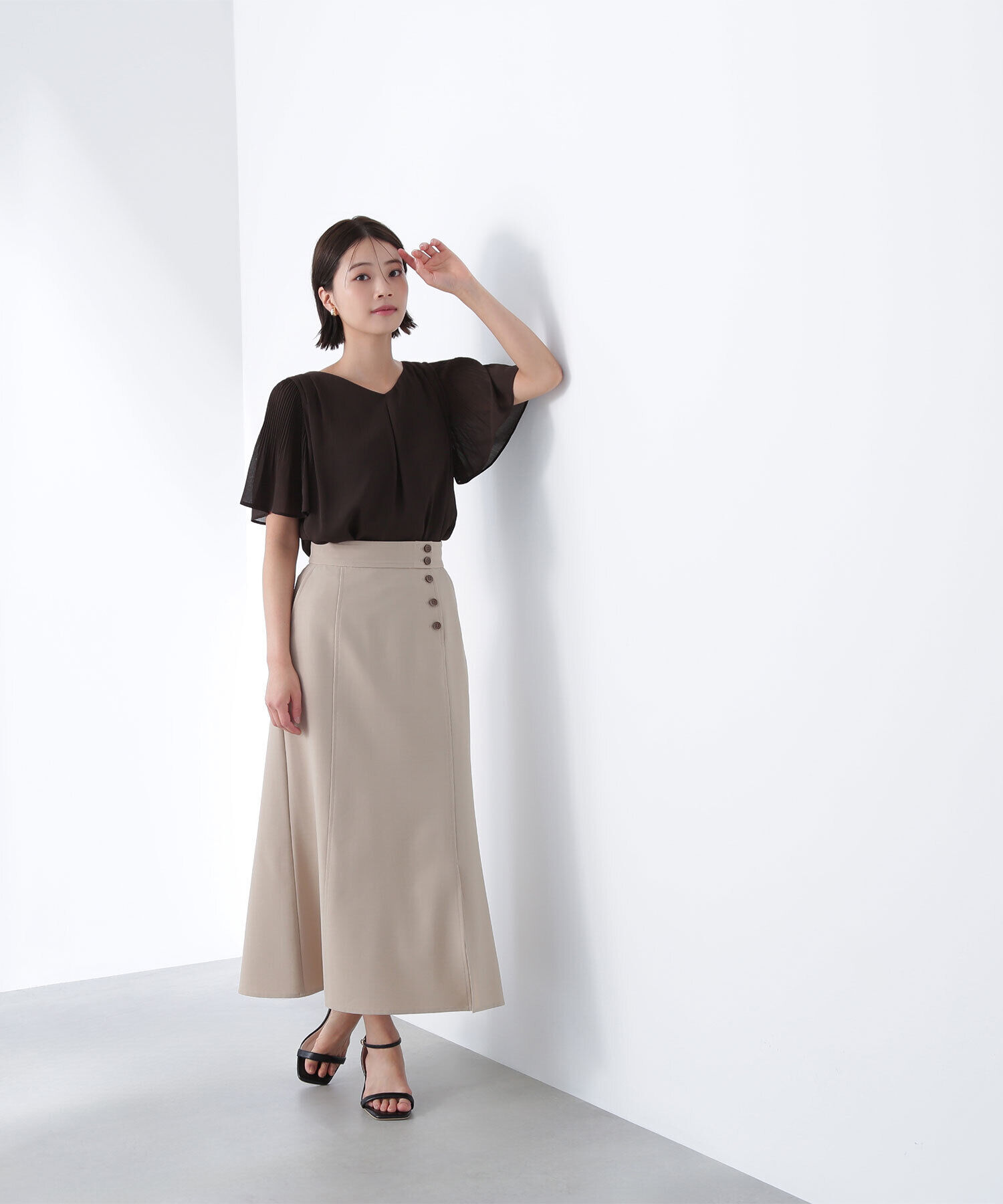  「楊柳フレアスリーブブラウス」|シャツ・ブラウス|