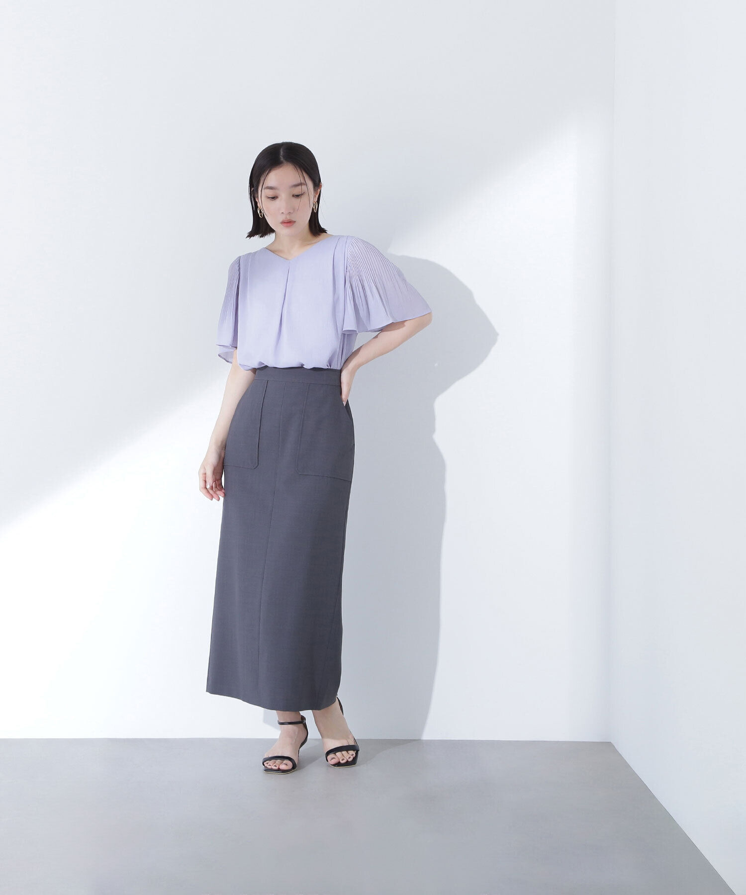  「楊柳フレアスリーブブラウス」|シャツ・ブラウス|