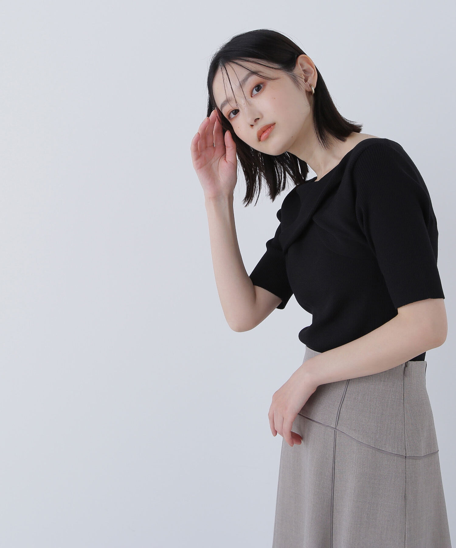  「ツイストドレープニット」|ニット・セーター|