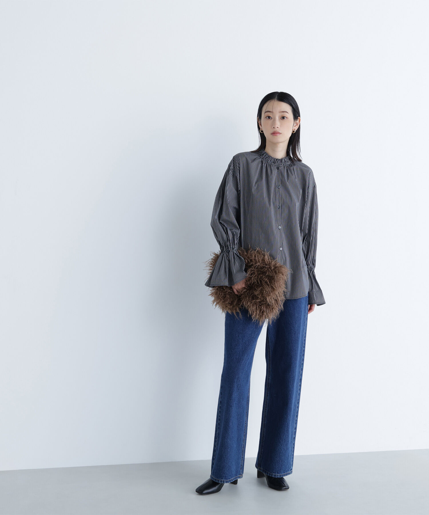  「フリルカフスハイネックブラウス」|シャツ・ブラウス|