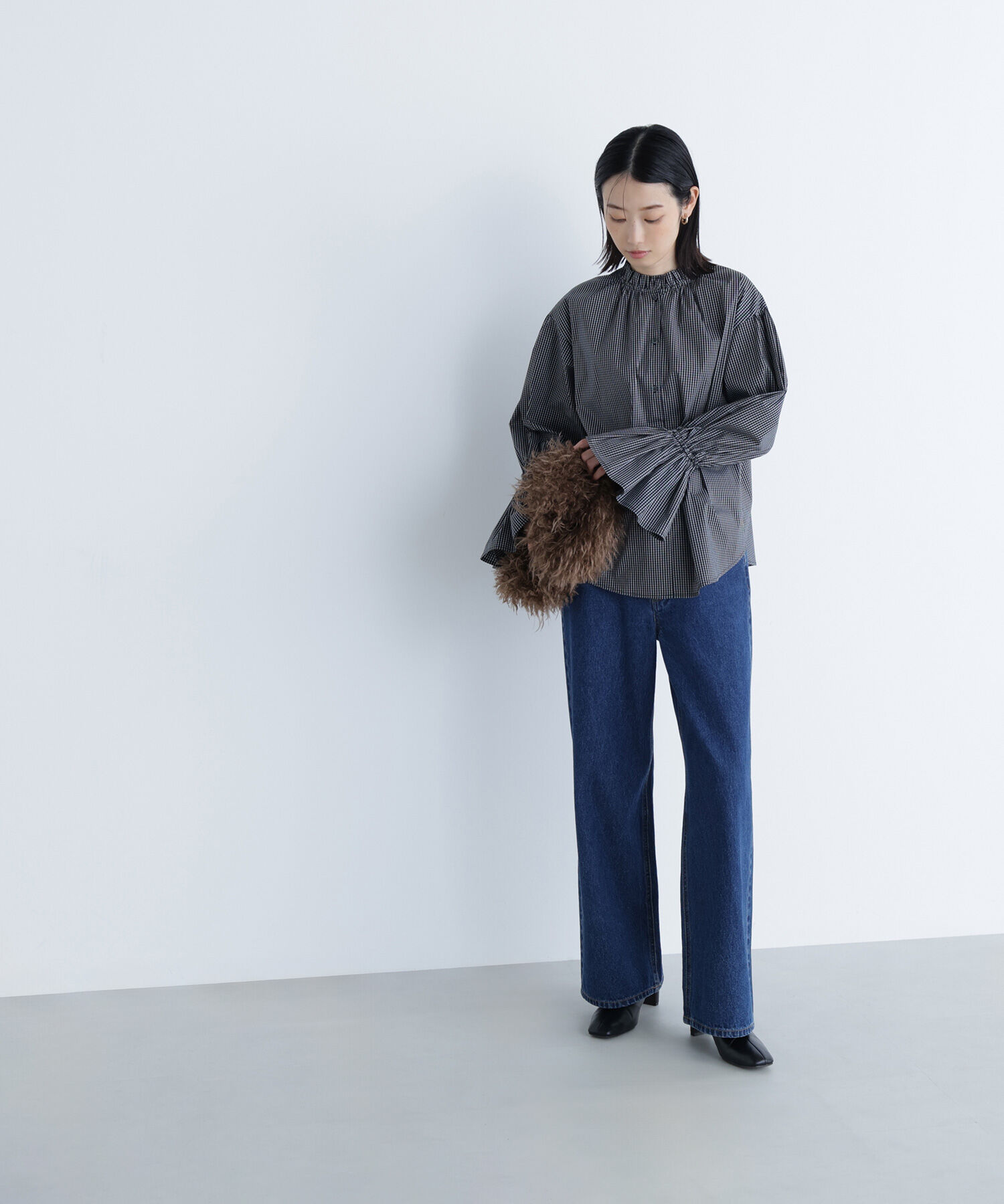  「フリルカフスハイネックブラウス」|シャツ・ブラウス|