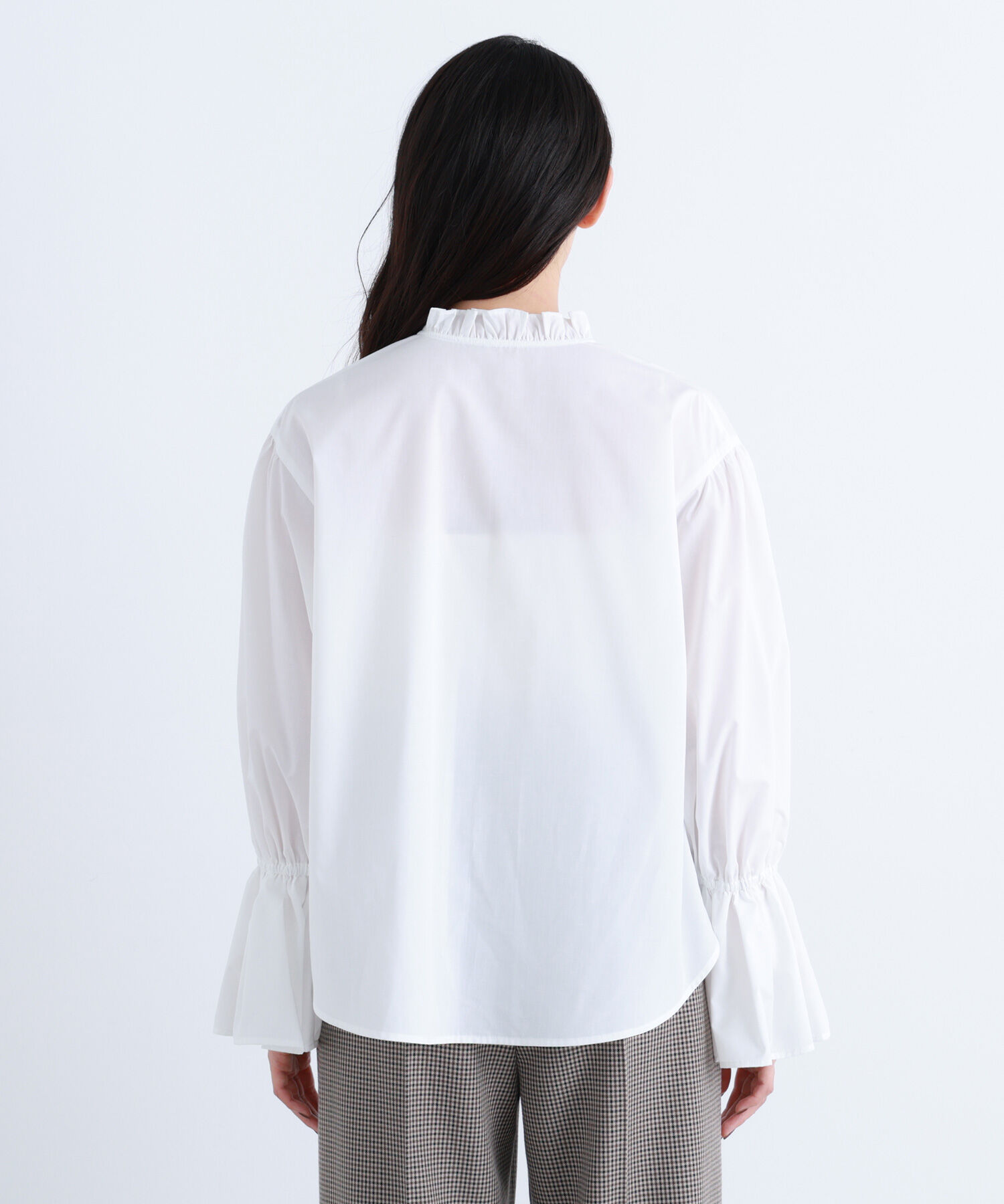  「フリルカフスハイネックブラウス」|シャツ・ブラウス|
