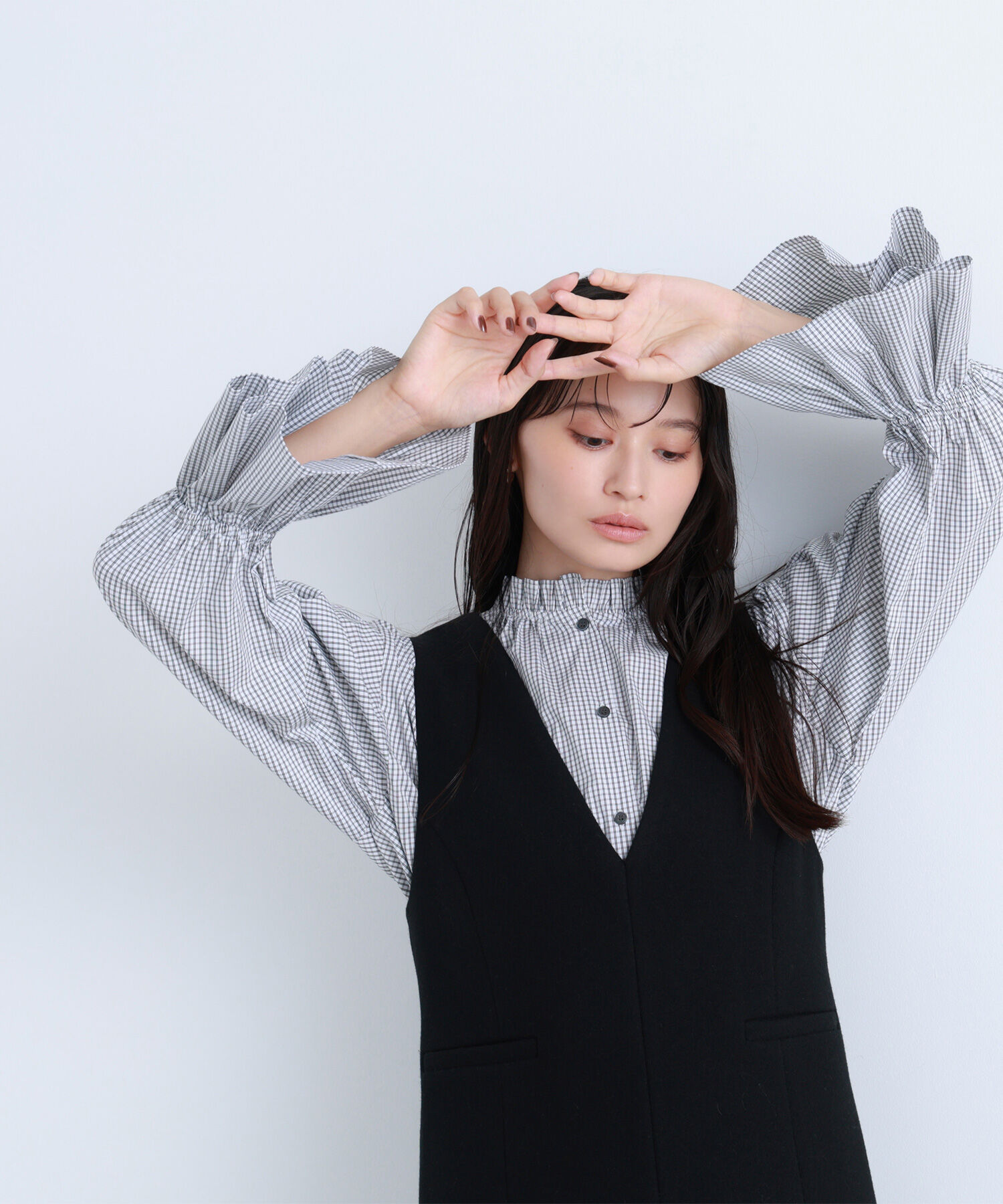  「フリルカフスハイネックブラウス」|シャツ・ブラウス|ホワイトチェ 2