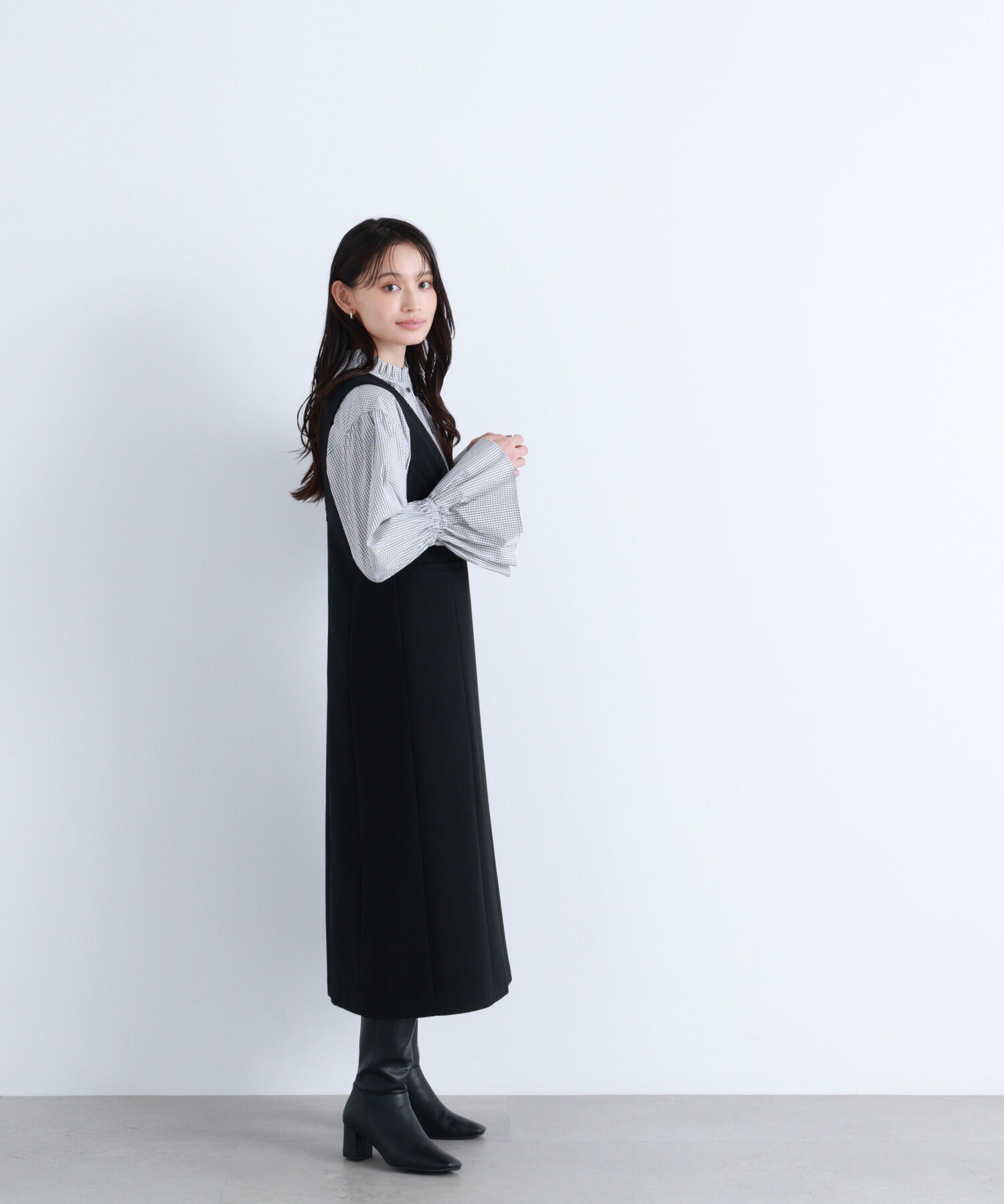  「フリルカフスハイネックブラウス」|シャツ・ブラウス|