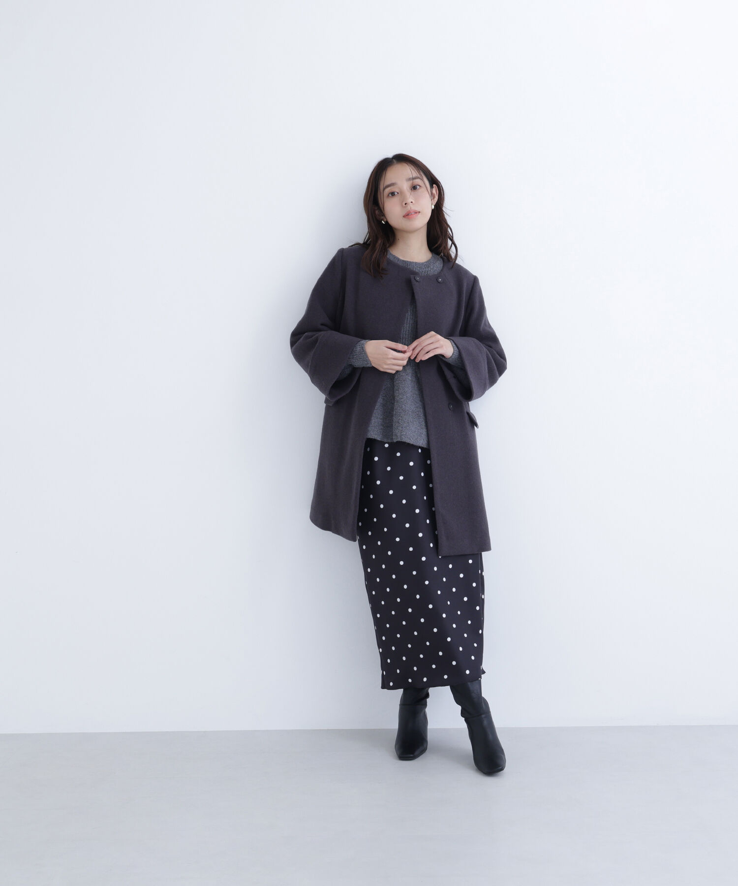  「ドットサテンタイトスカート」|スカート|