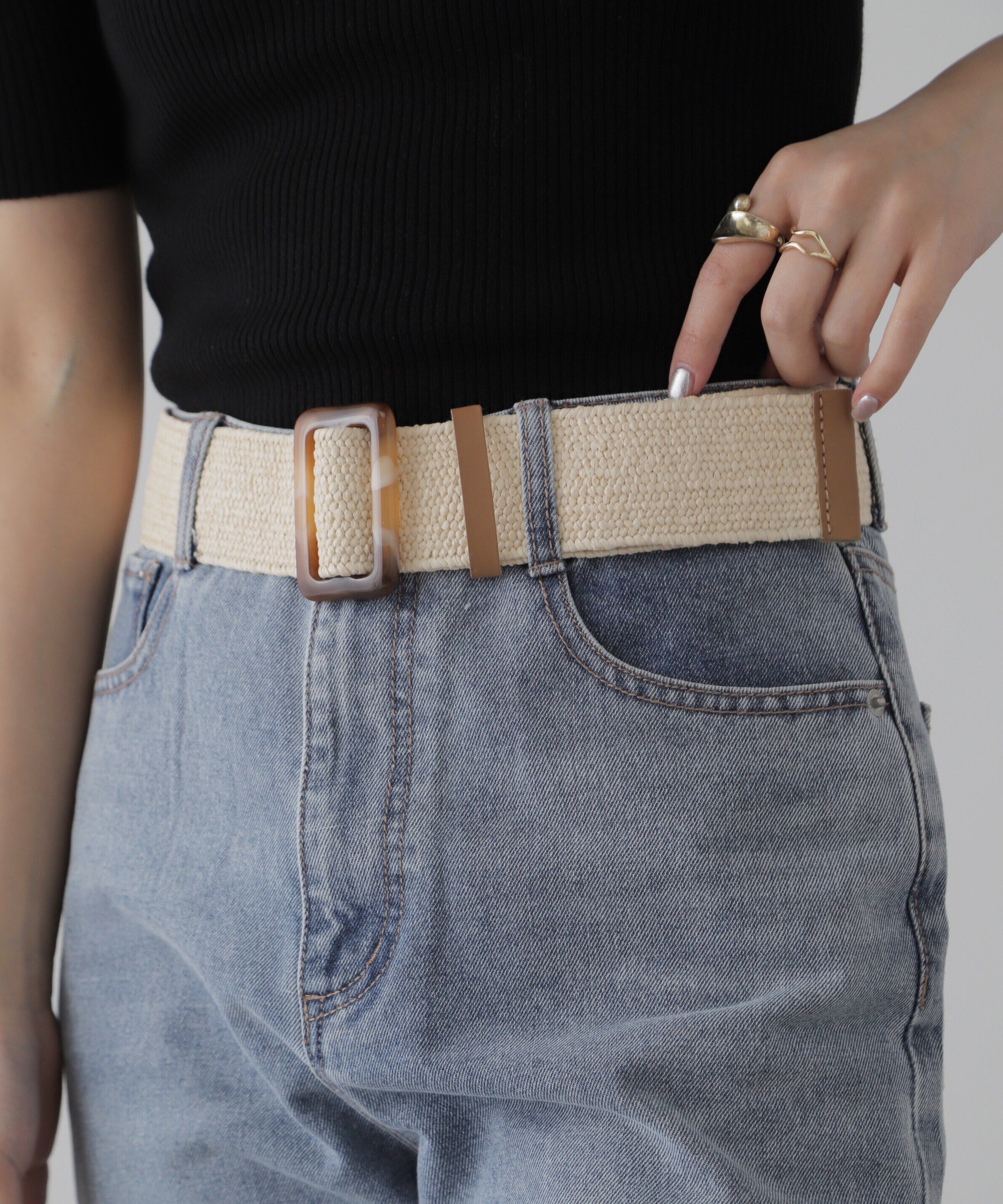  「スクエアバックルゴムベルト」|ハンカチ|