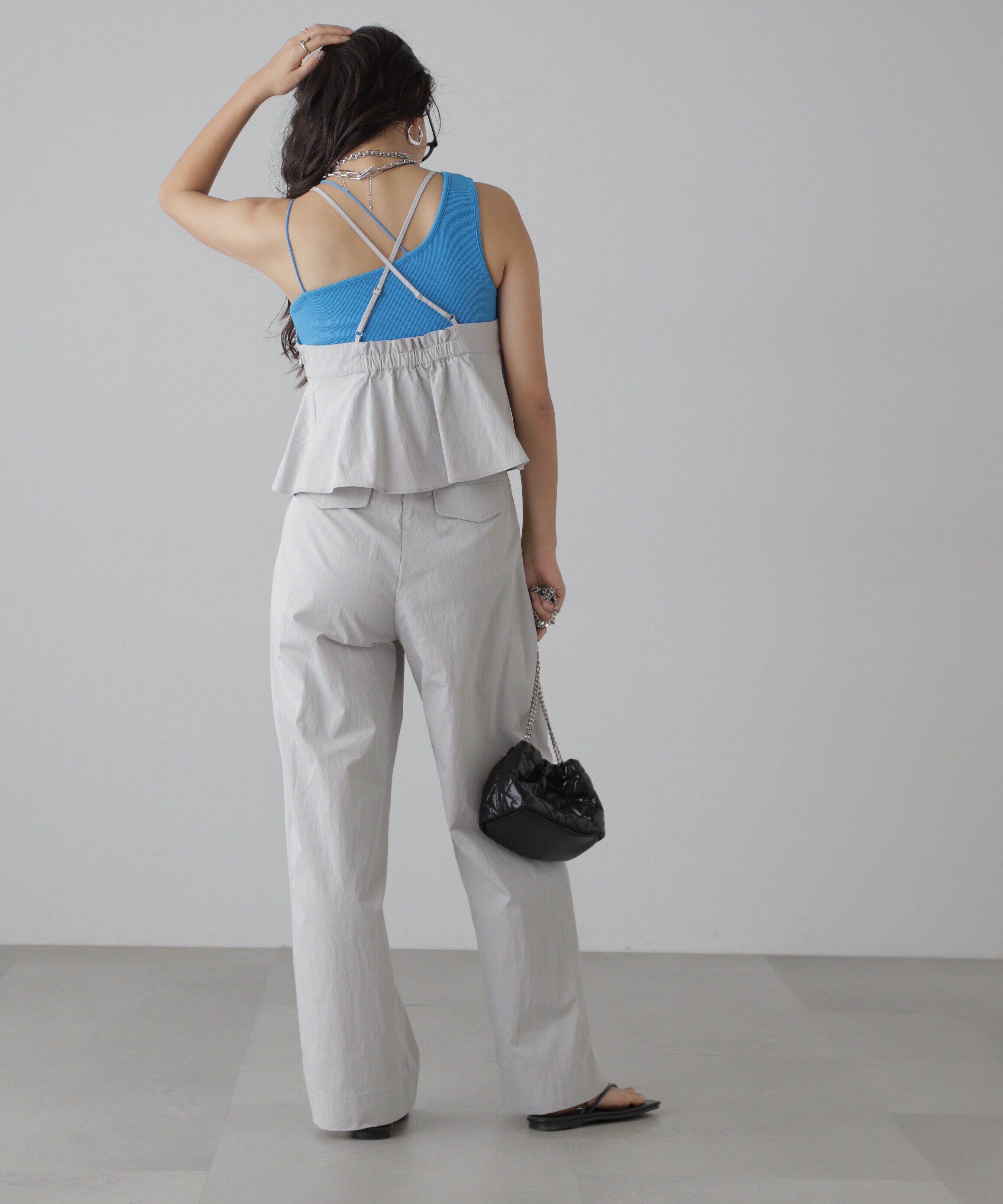  「ワンショルダーカップ付きテレコタンク」|Tシャツ・カットソー|