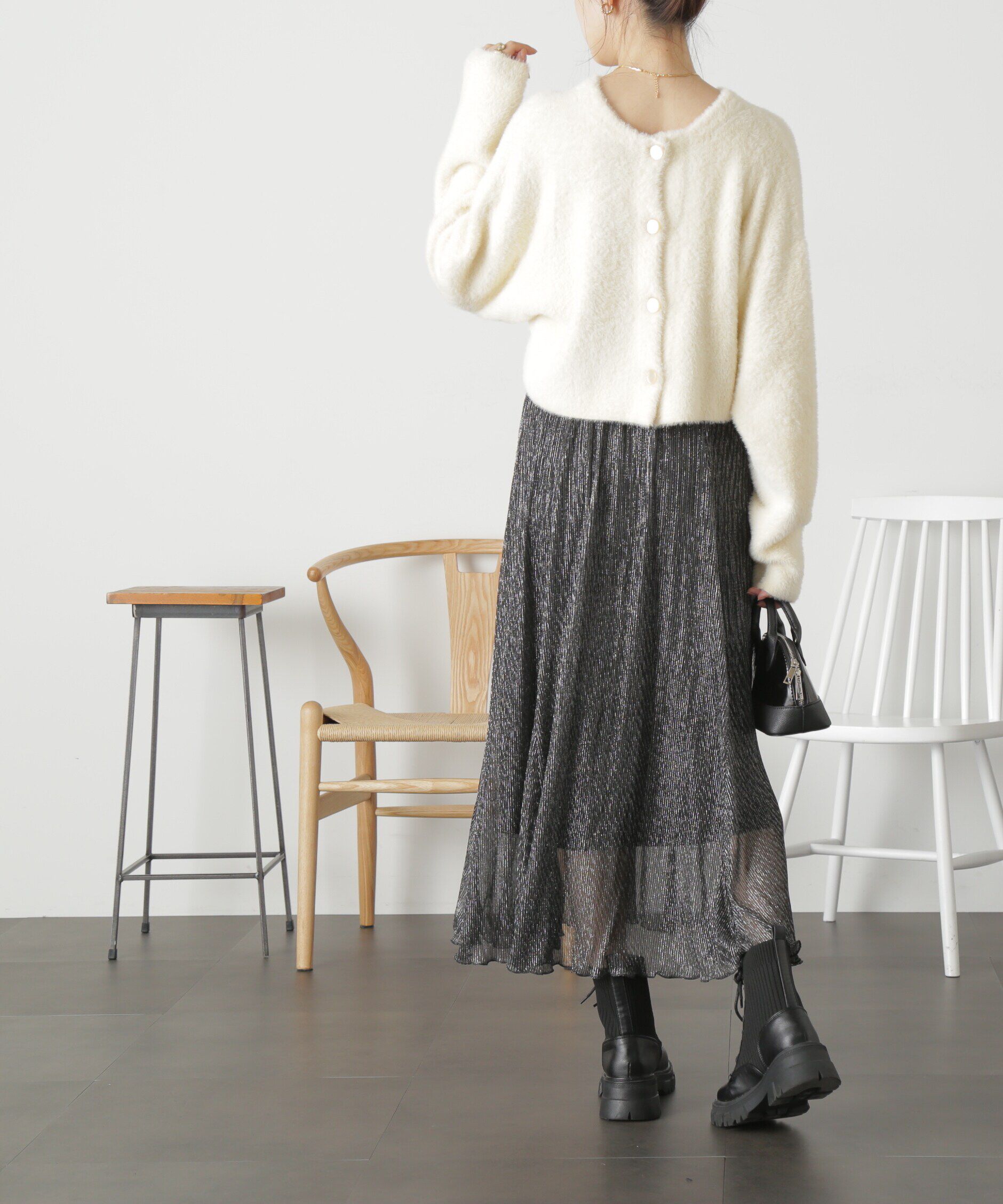  「前後2Wayショートシャギー短丈ニット」|ニット・セーター|