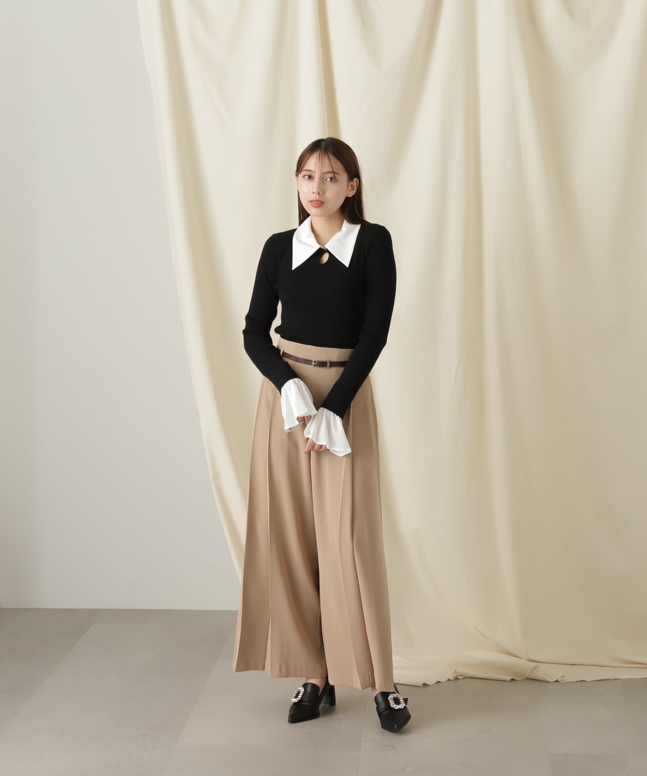  「ベルトツキプリーツパンツ」|その他|