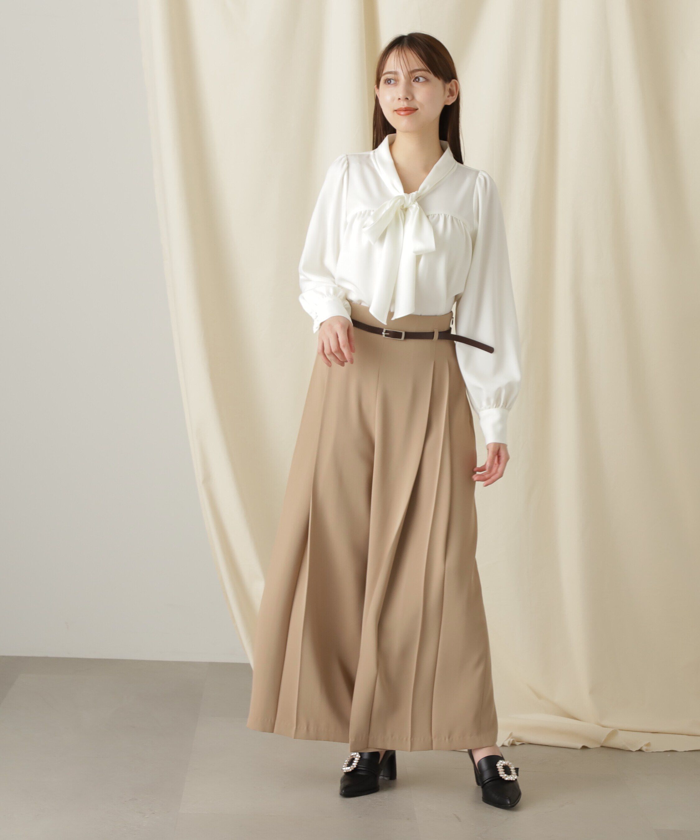  「ベルトツキプリーツパンツ」|その他|