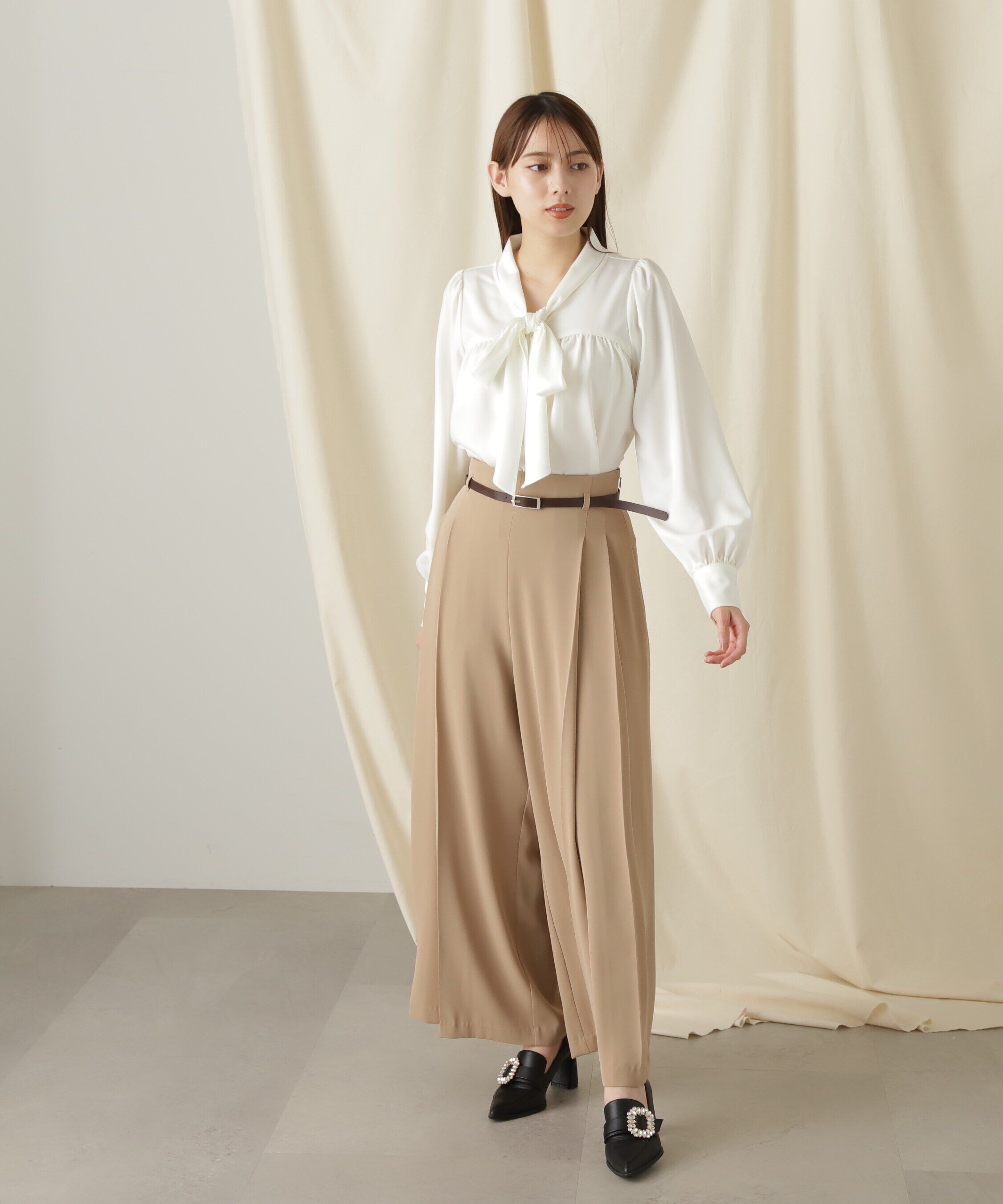  「ベルトツキプリーツパンツ」|その他|