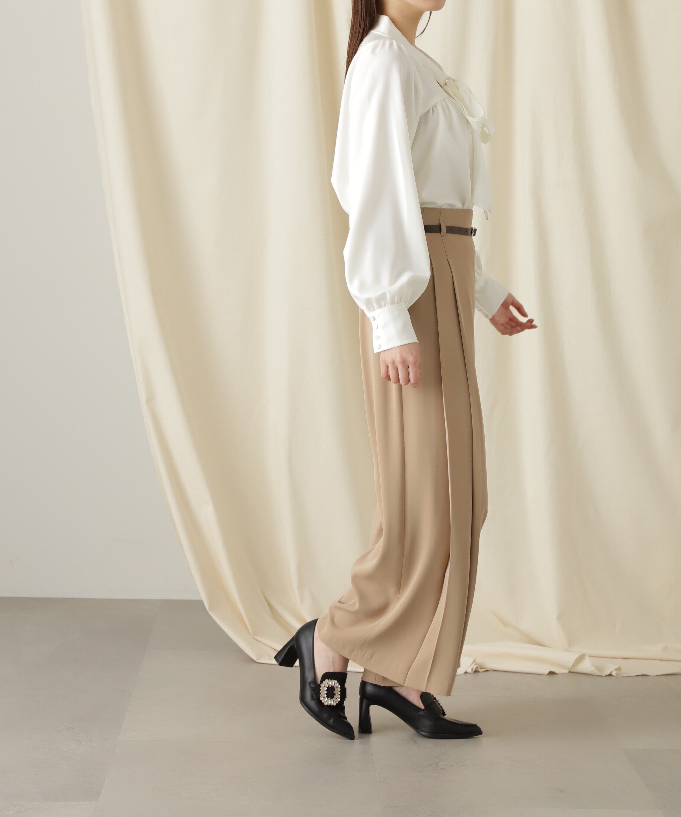  「ベルトツキプリーツパンツ」|その他|