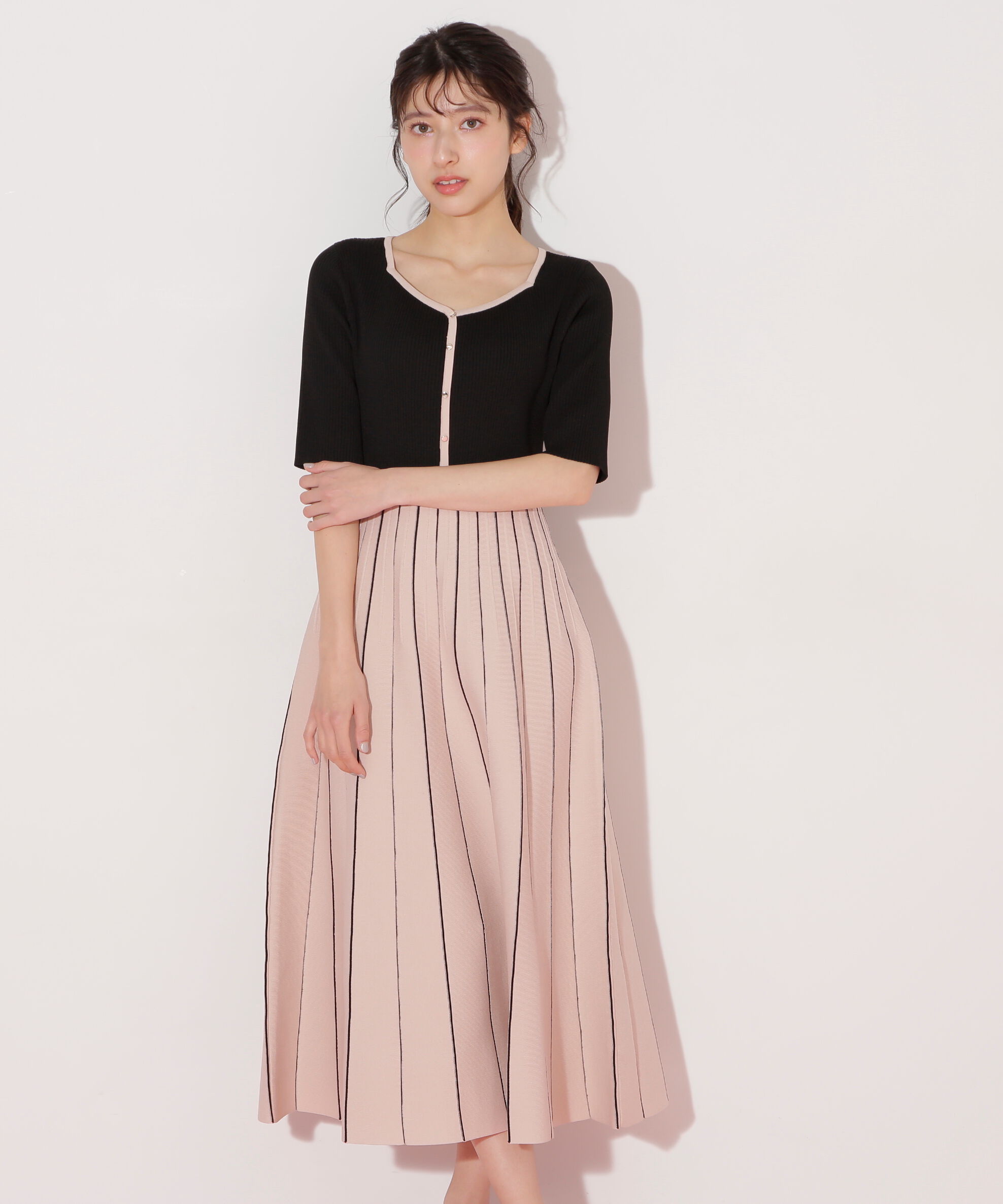  「プリーツニットワンピース」|ワンピース|