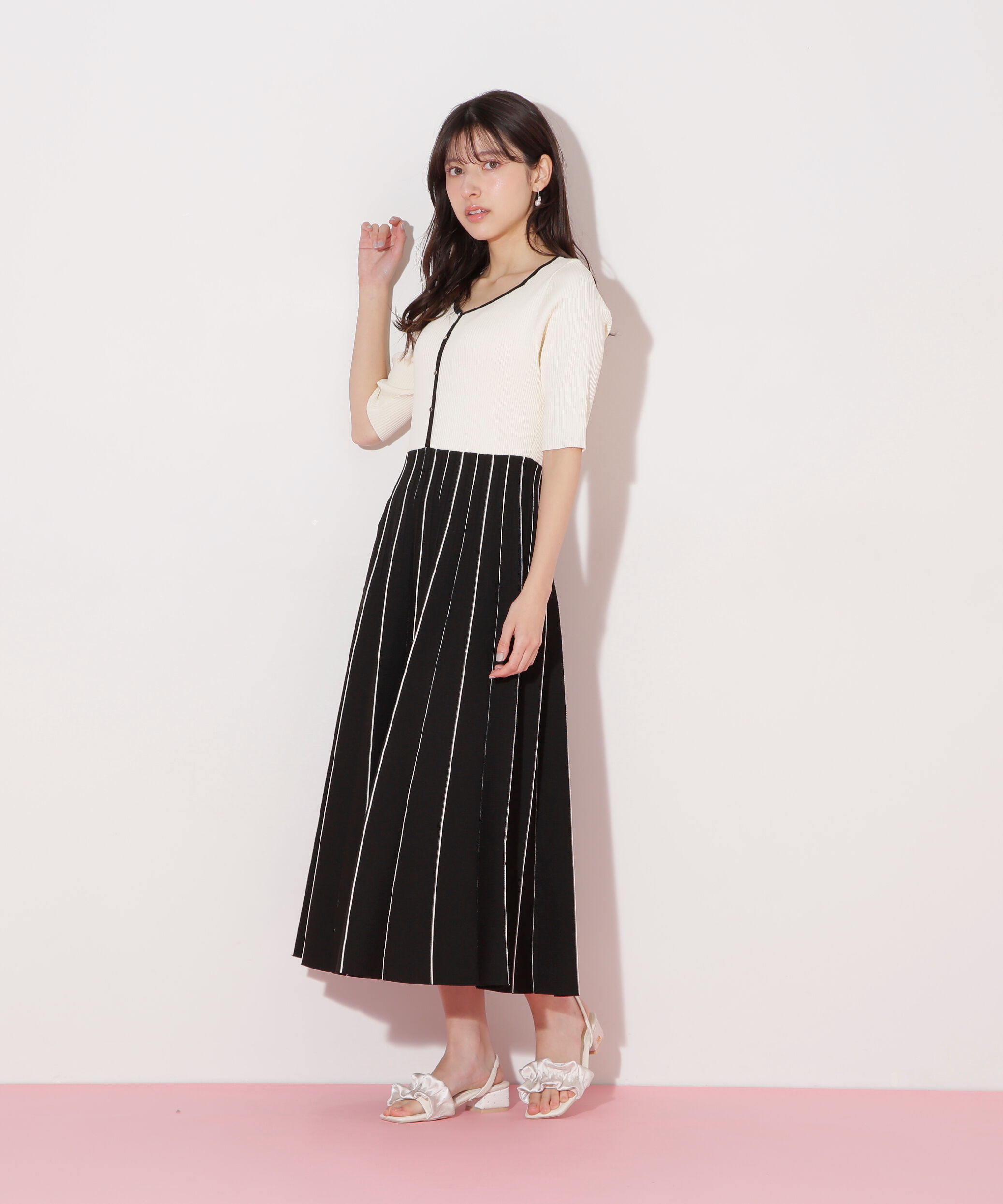  「プリーツニットワンピース」|ワンピース|