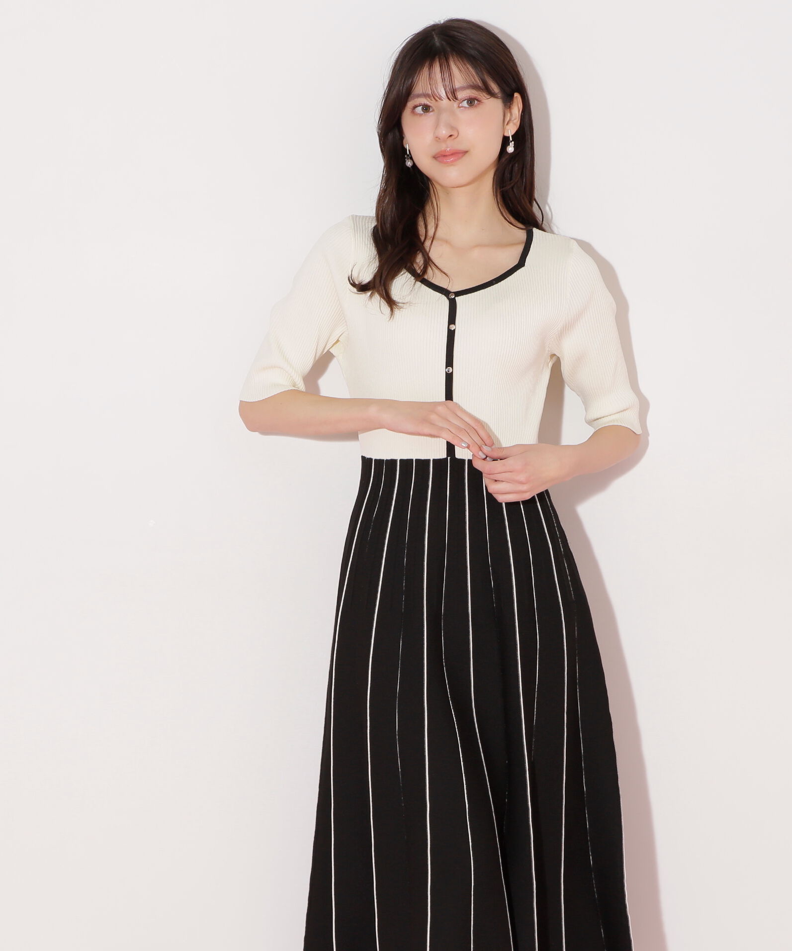  「プリーツニットワンピース」|ワンピース|