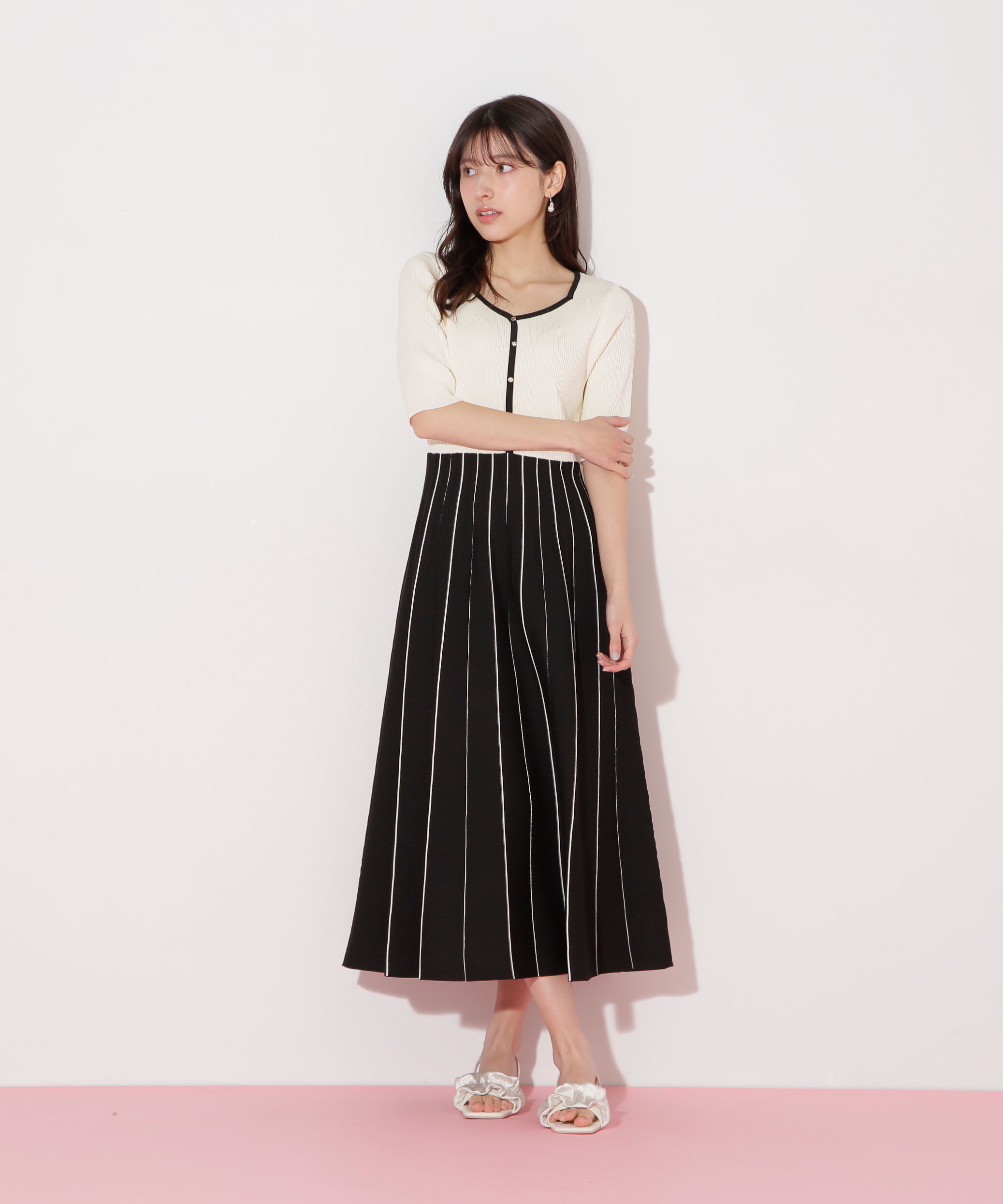  「プリーツニットワンピース」|ワンピース|