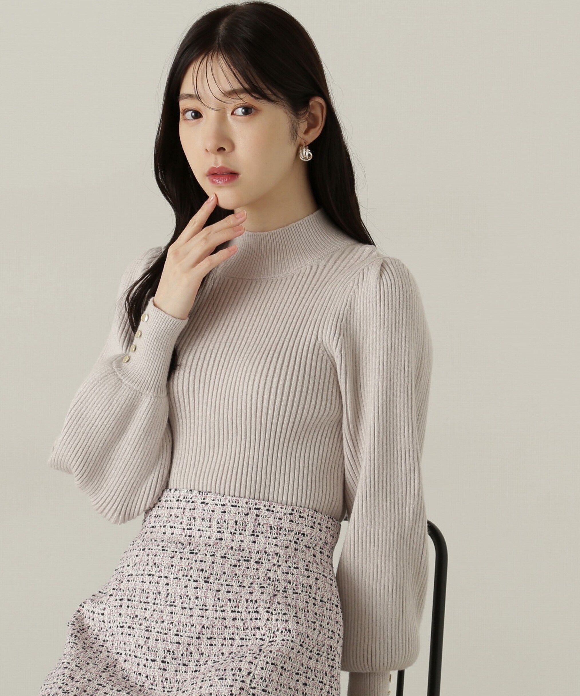 PROPORTION BODY DRESSING「ハイネックボリュームスリーブニット」|ニット・セーター|